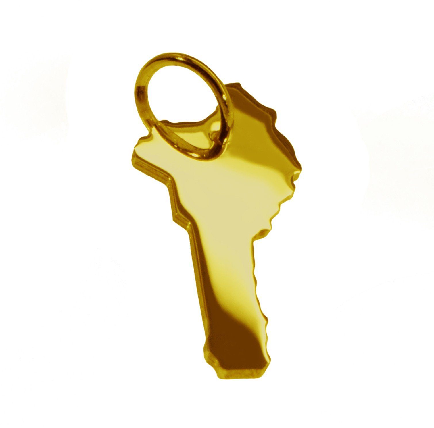 Kettenanhänger Anhänger der Landkarte Benin in massiv 333 Gelbgold