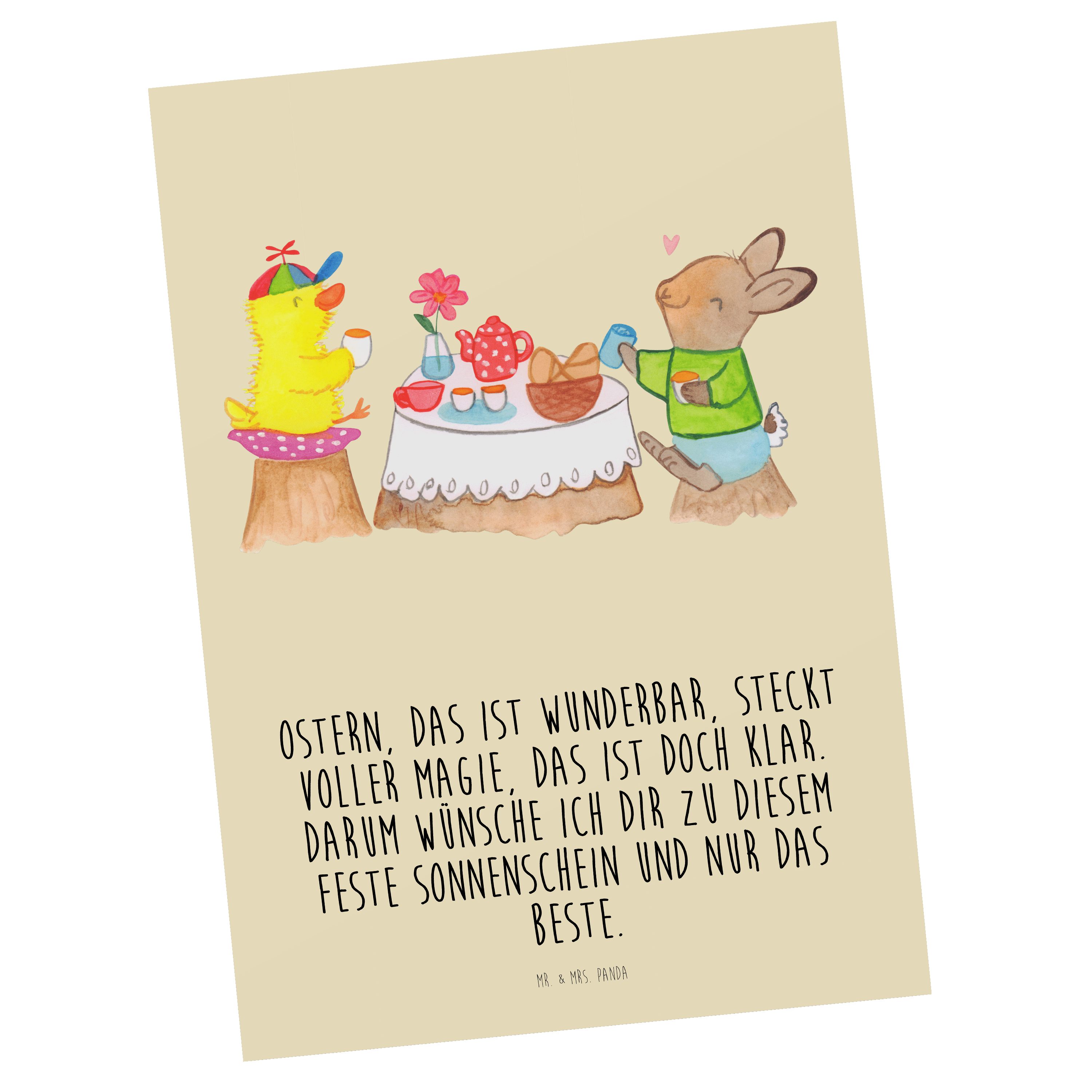 & - Blumig Panda Mrs. Osternest, Einladung, Mr. Geschenk, - Ostern Karte, G Postkarte Frühstück