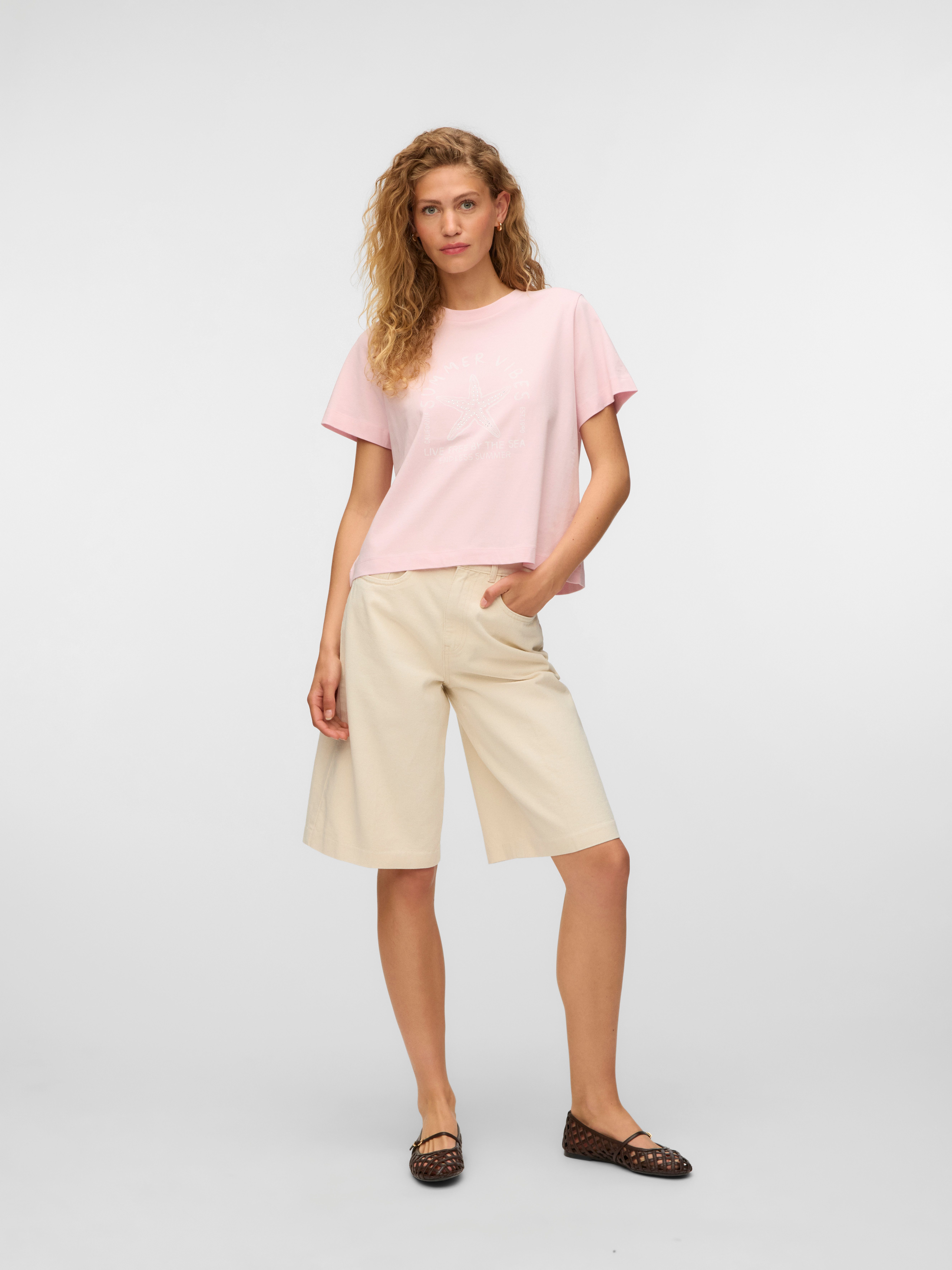 Vero Moda Kurzarmshirt VMPALMA METTE SS TOP BOX JRS Baumwolle – Bild 5 von 5