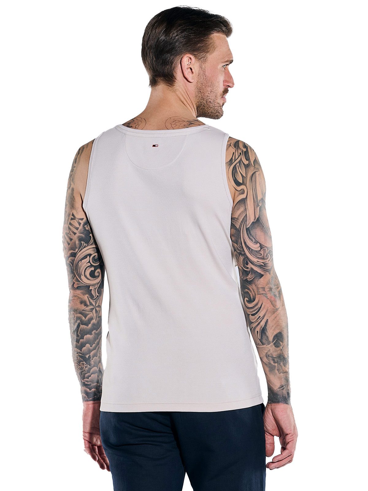 emilio adani T-Shirt Herren Rundhals Tank-Top, Beige