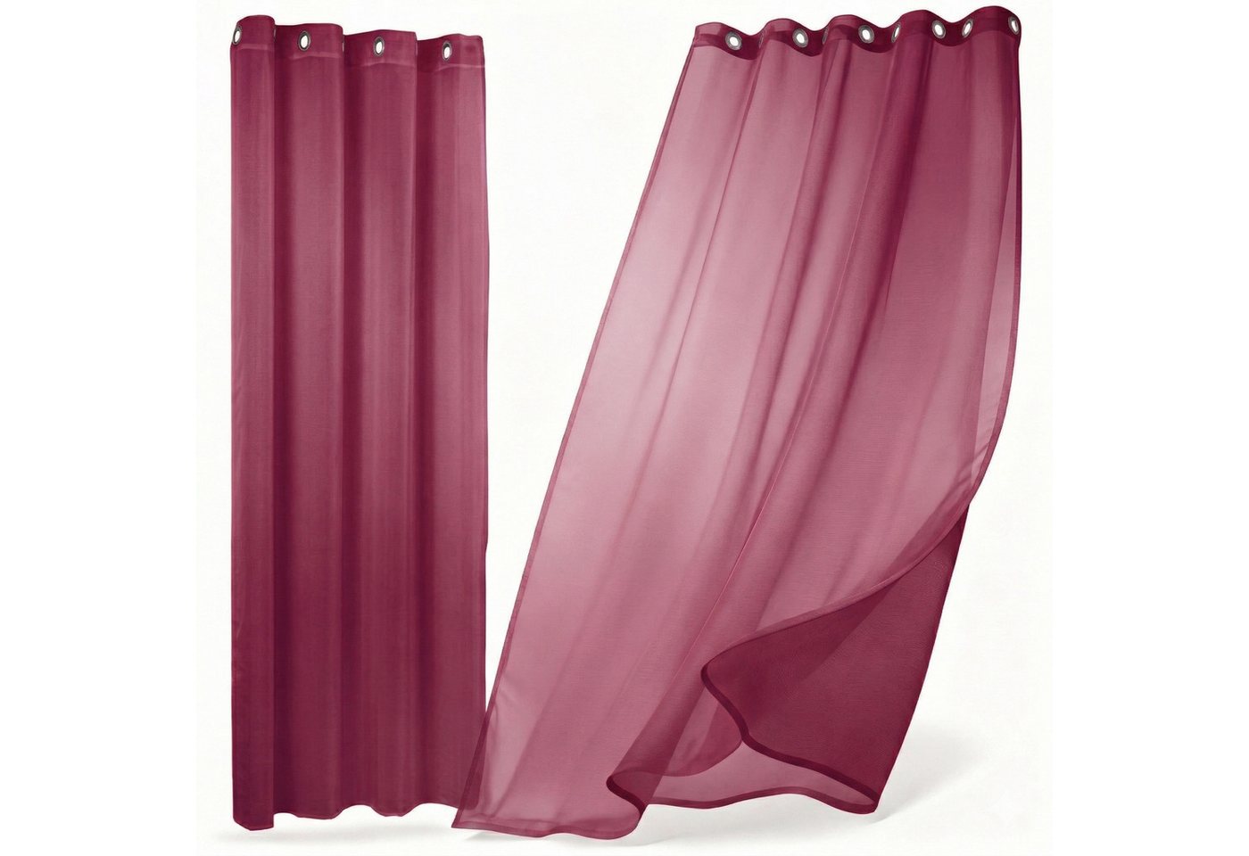 Beautex Gardine transparent Dolly, wählbar mit Kräusel- und Ösen- Aufhängung (2 St), Ösen, transparent