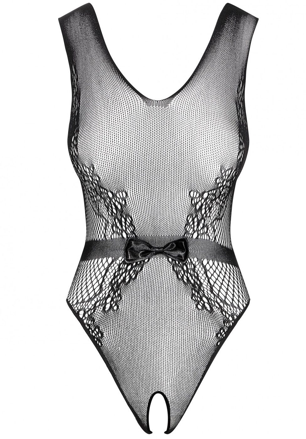 Obsessive Body Transparenter Body aus Netz ouvert - schwarz (1-tlg) offener Schritt – Bild 3 von 4