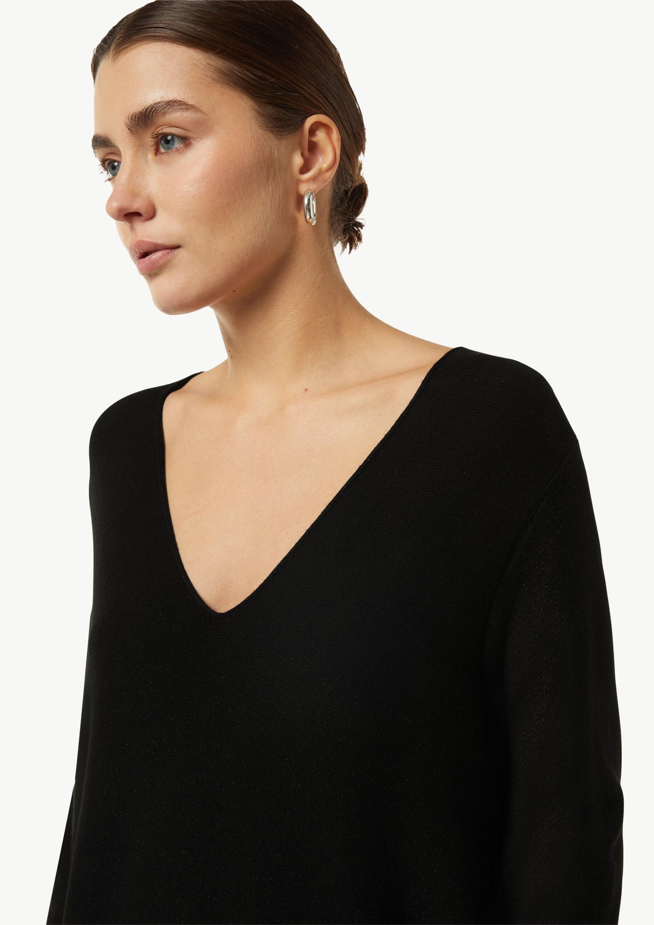 comma Longpullover Strickpullover Feinstrickpullover mit seitlich geschlitztem Saum