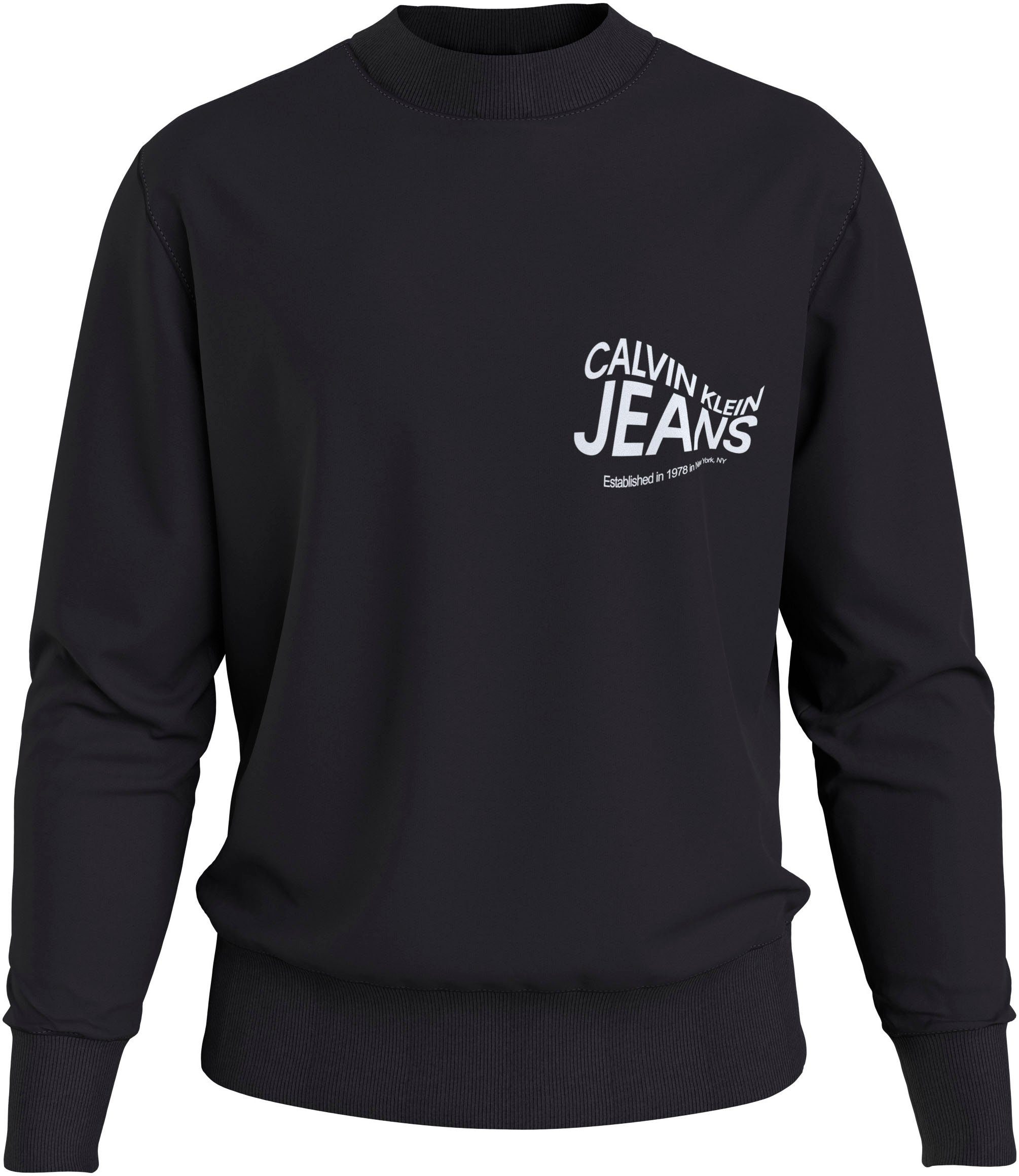 Calvin CREW Ck NECK Sweatshirt FUTURE Black MOTION Jeans Klein GRAPHIC