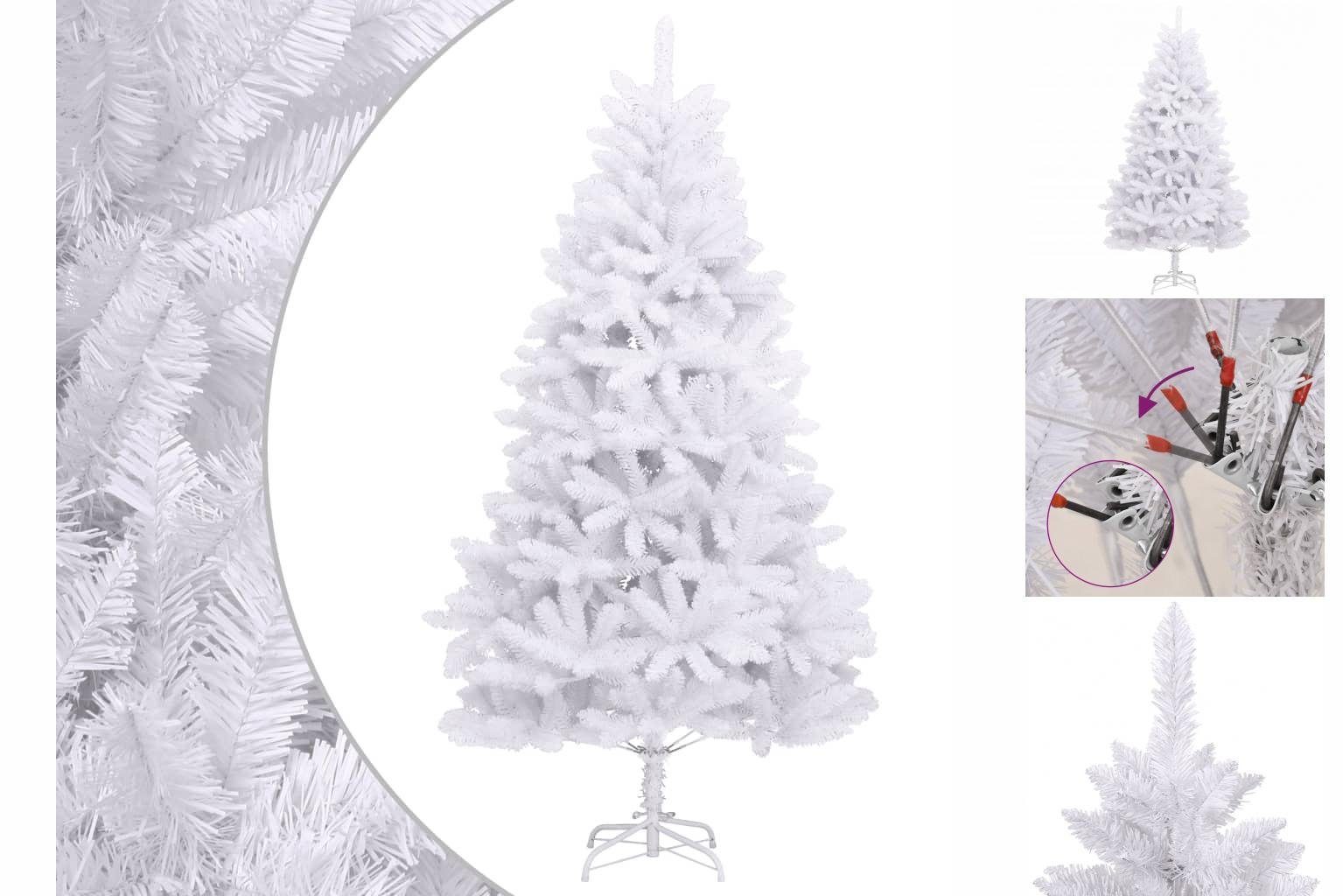 vidaXL Künstlicher Weihnachtsbaum Künstlicher Weihnachtsbaum Klappbar mit Ständer Weiß 300 cm