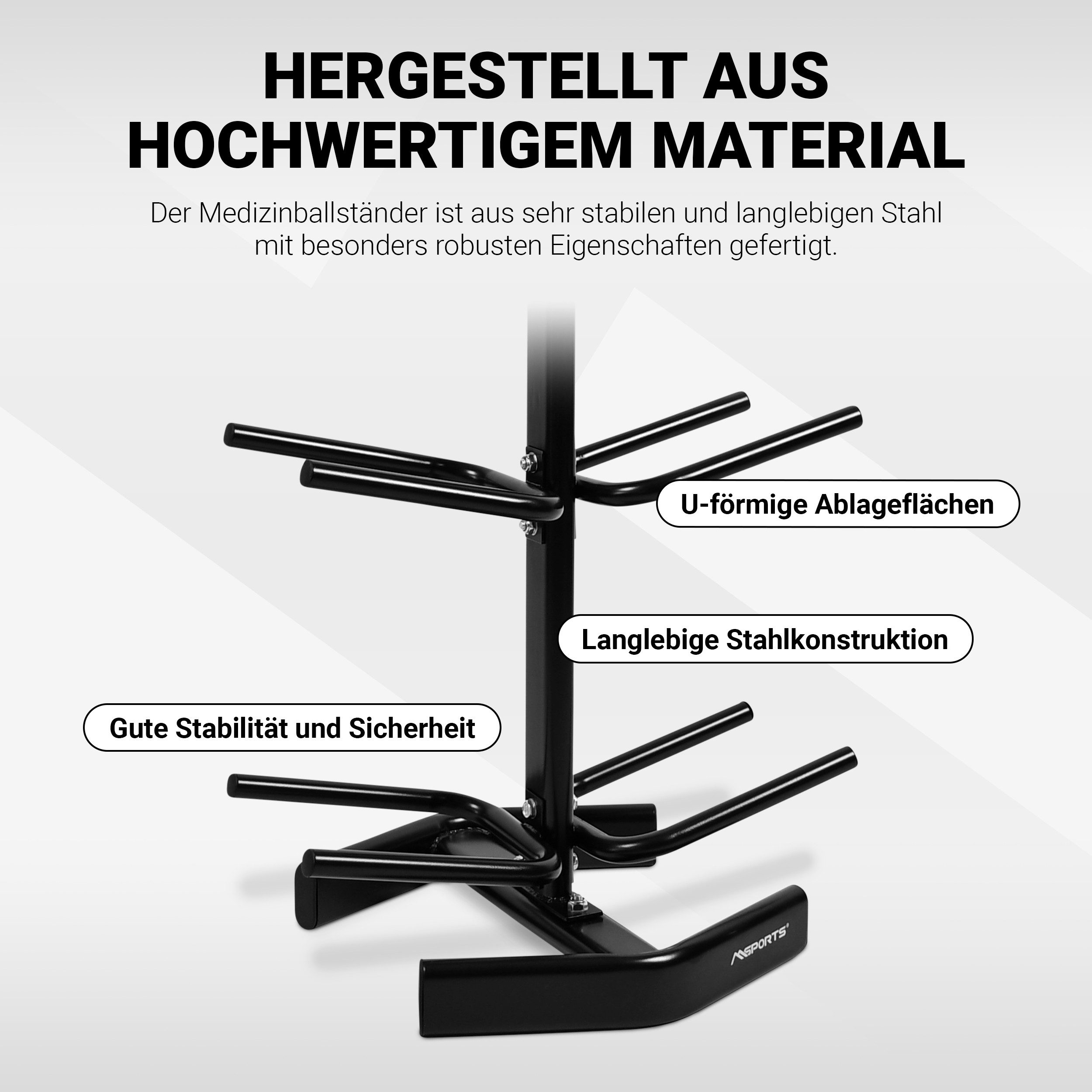 MSports® Medizinball MSPORTS Medizinball Rack I für 10 Gymnastikbälle