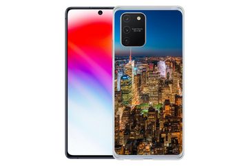 MuchoWow Handyhülle New York - Farben - Nacht, Phone Case, Handyhülle Samsung Galaxy S10 Lite, Silikon, Schutzhülle