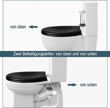 Woltu WC-Sitz (1-St), Mit Absenkautomatik, Duroplast