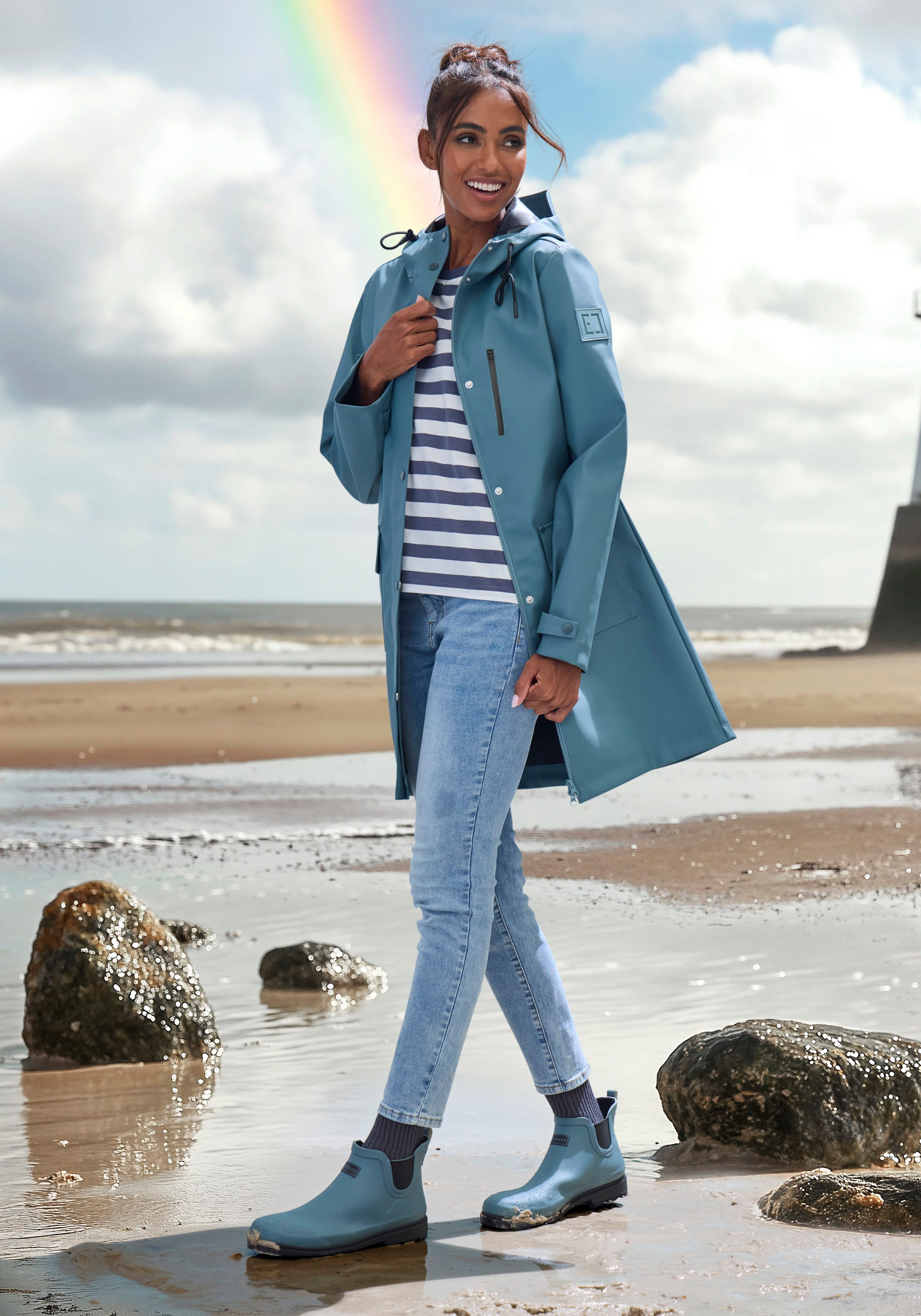 Elbsand Regenjacke Mesh-Einsatz unter der Rückenpasse für ausreichende Belüftung