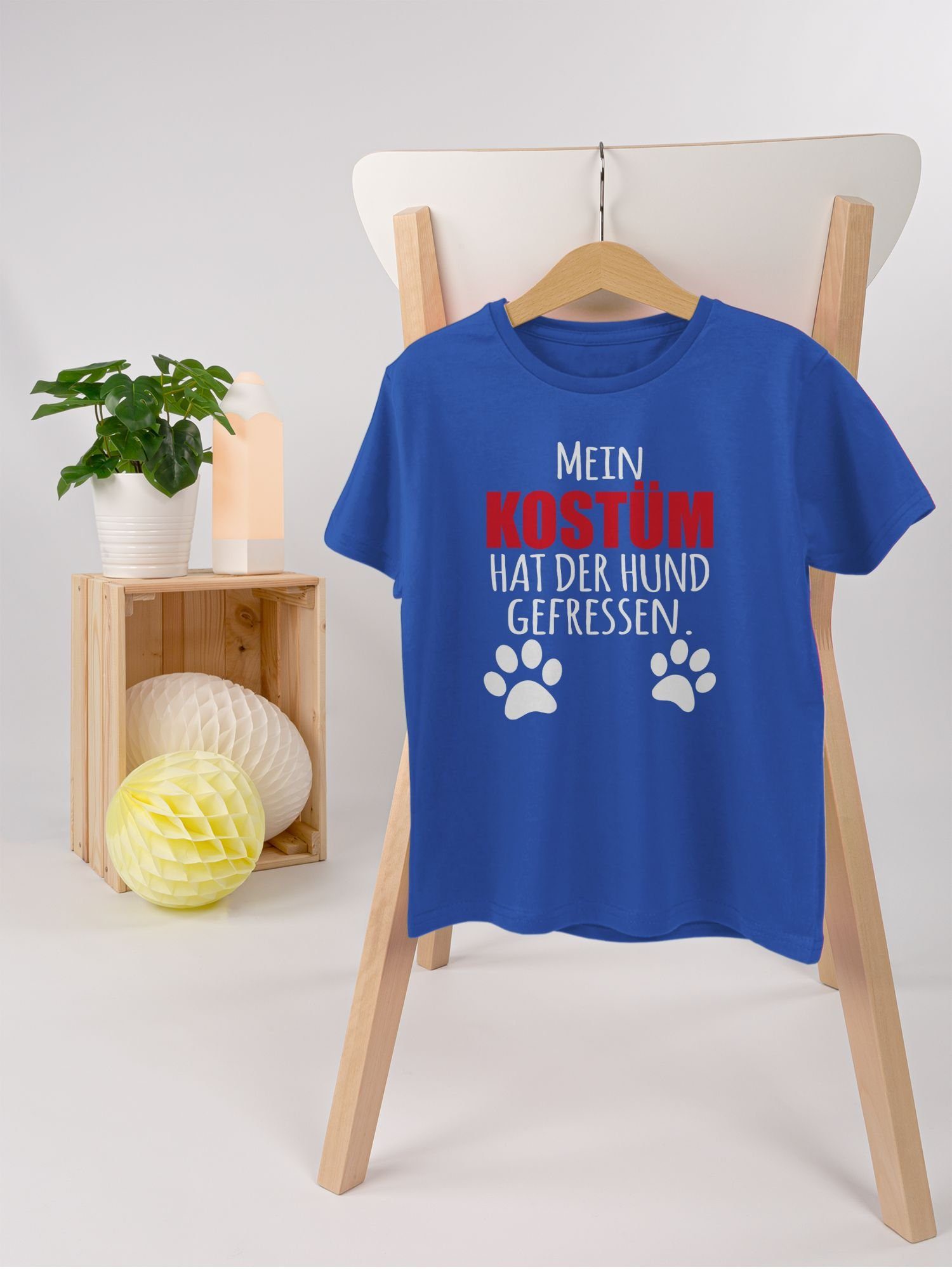 & Mein T-Shirt der Fasching 3 Dog gefressen - Hundekostüm hat Shirtracer Kostüm Hund Faschingskostüme Karneval Royalblau