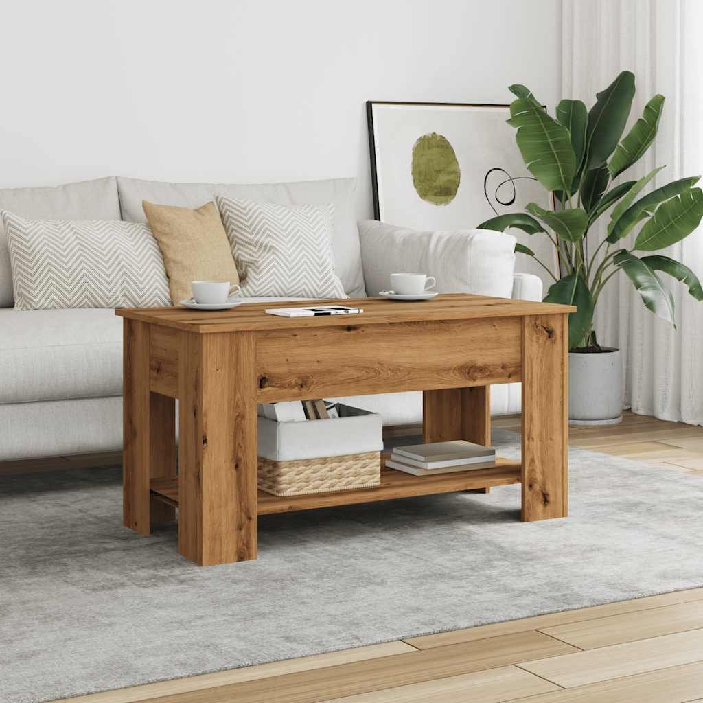 vidaXL Couchtisch Couchtisch Artisan-Eiche 101x49x52 cm Holzwerkstoff (1-St)