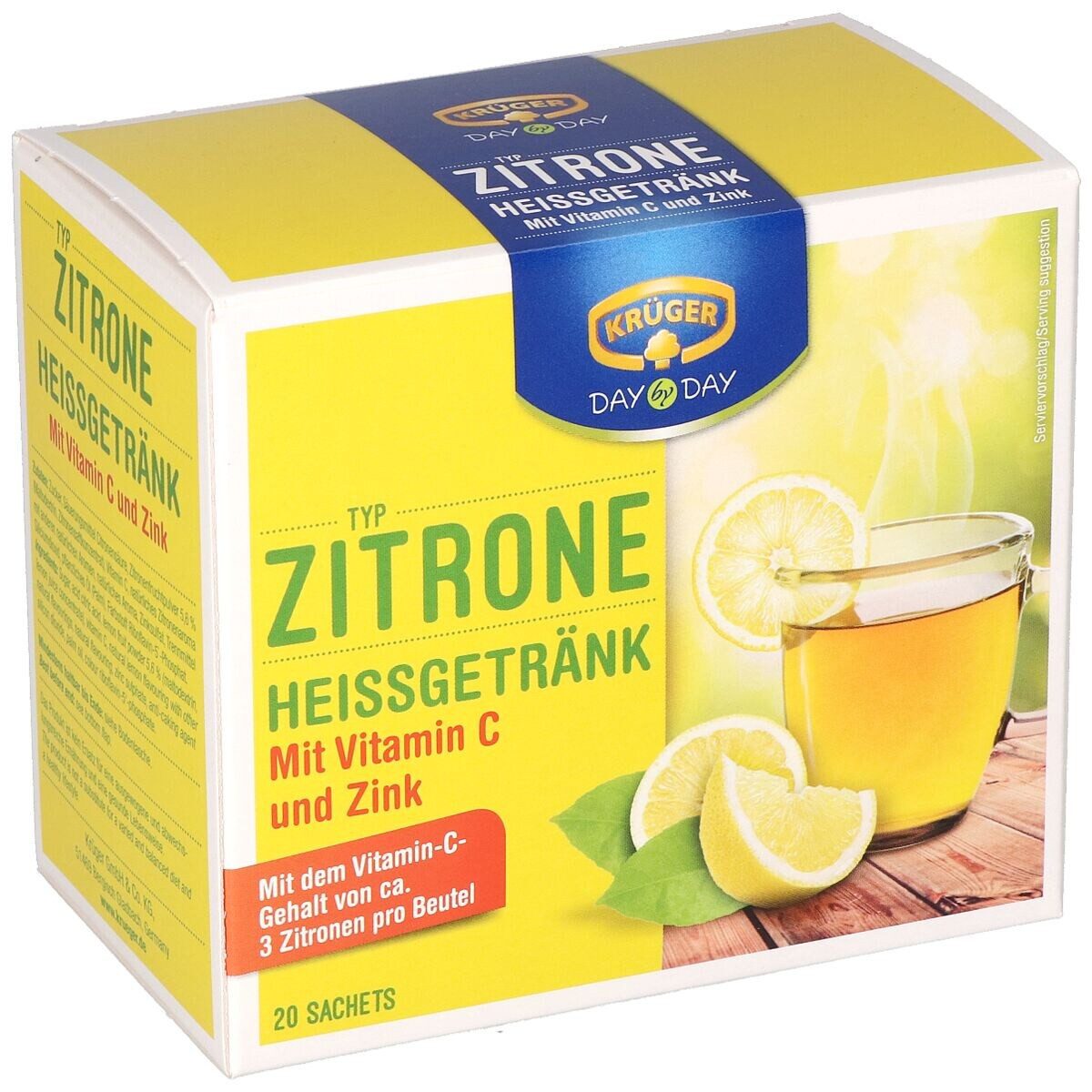 Krüger Cappuccino Tee Heiße Zitrone, Instantpulver, 20 Sachets