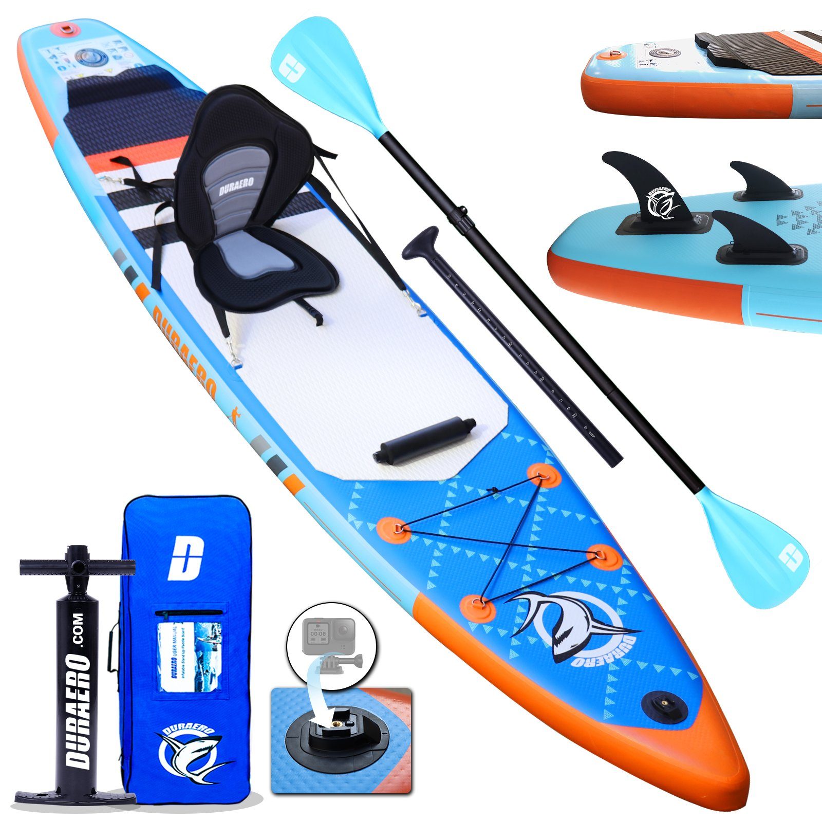 DURAERO Inflatable SUP-Board Stand up Paddle Board, 330x76x15cm, bis 150kg