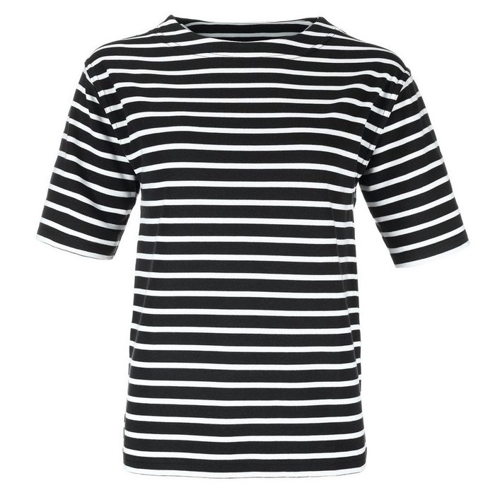 modAS Kurzarmshirt Bretonisches Damen-T-Shirt Ringelshirt mit U-Boot Ausschnitt aus Baumwolle