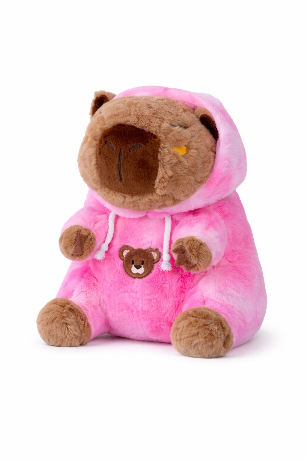 soma Kuscheltier Capybara Kuscheltier braun 25 cm Plüsch mit Hoddie bunt rpink (Set, 1-St., Geschenk-Set), Weiches Plüschtier 25 cm, niedliches Design, hochwertig verarbeitet