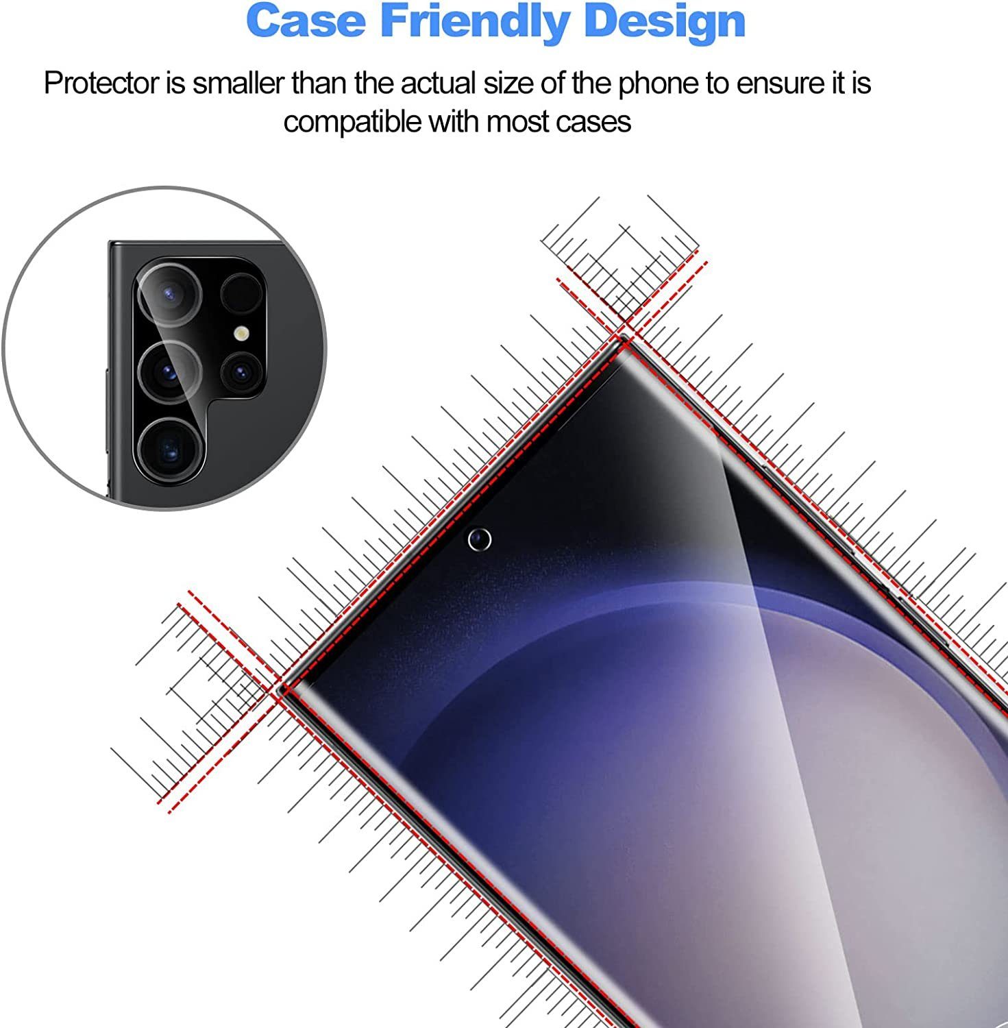 MSM Displayschutzfolie 2X 3D Schutzglas (Display + Kamera) für Samsung Galaxy S23 Ultra – Bild 5 von 5