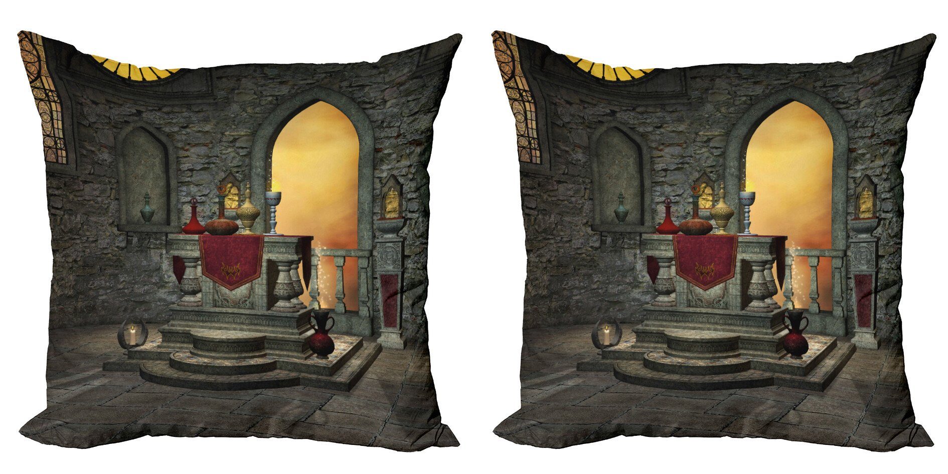 gotisch Doppelseitiger (2 Stück), Entwurf Accent Modern Kissenbezüge Altar Digitaldruck, Abakuhaus