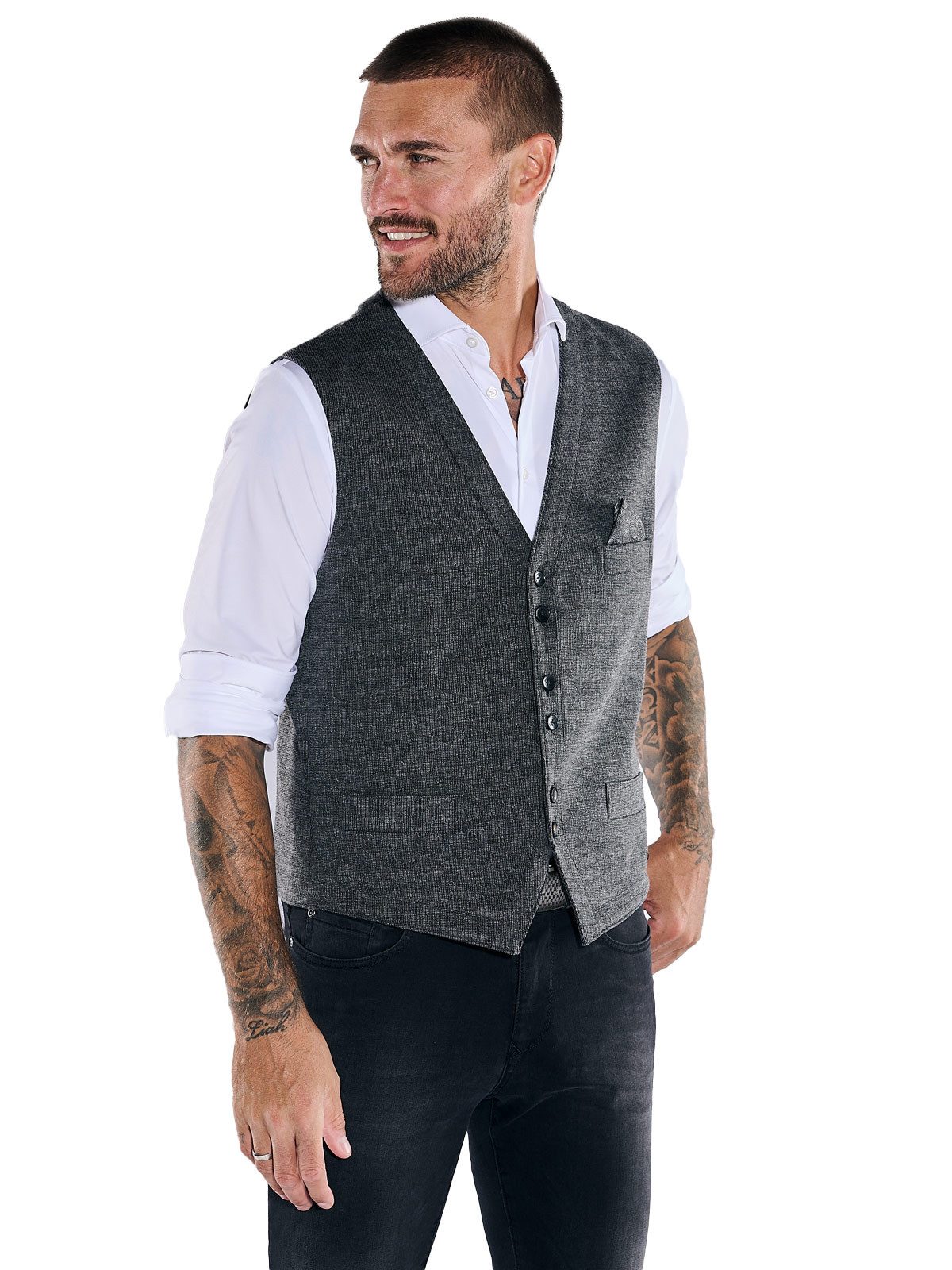emilio adani Anzugweste emilio adani Herren Sakko-Weste slim fit, Dunkelgra günstig online kaufen
