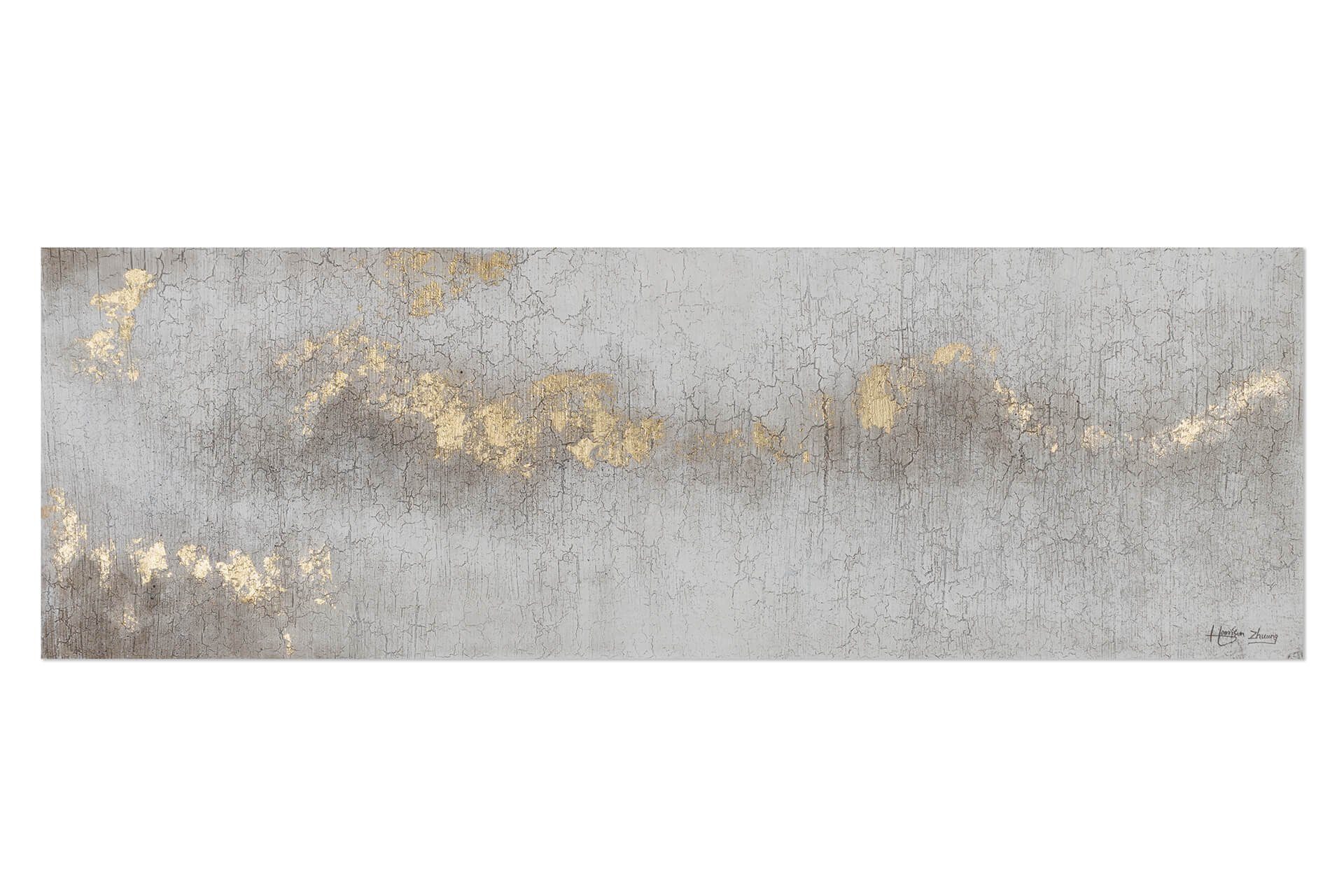 KUNSTLOFT Gemälde cm, Wandbild 150x50 Fog Riddle Wohnzimmer of the 100% Leinwandbild HANDGEMALT