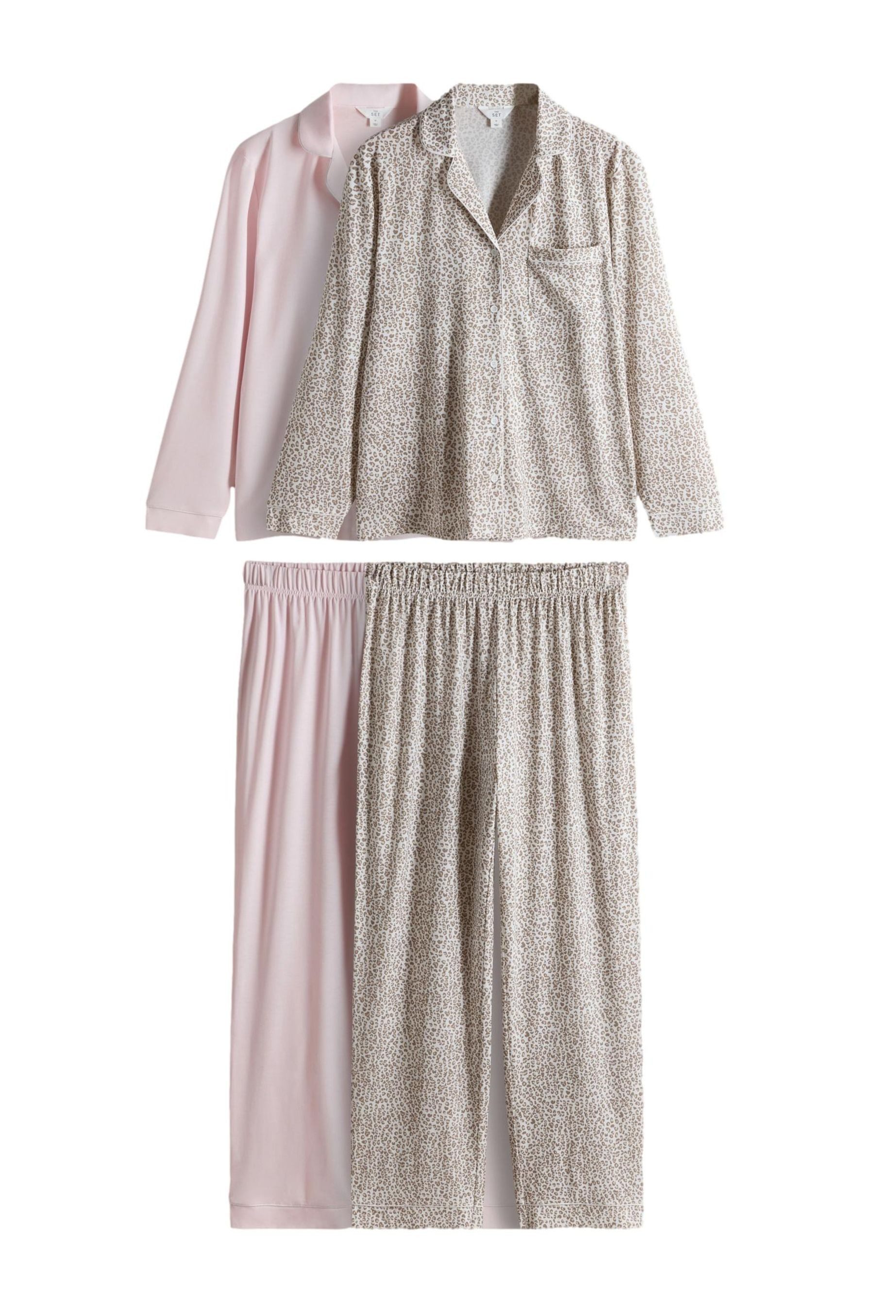 Pyjama The Set geknöpfter, langer Schlafanzug, 2er-Pack