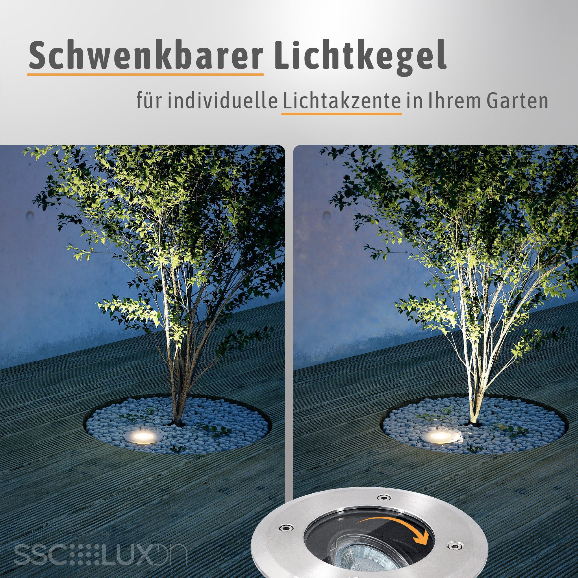 SSC-LUXon LED Gartenstrahler Schwenkbarer LED Bodenspot günstig online kaufen
