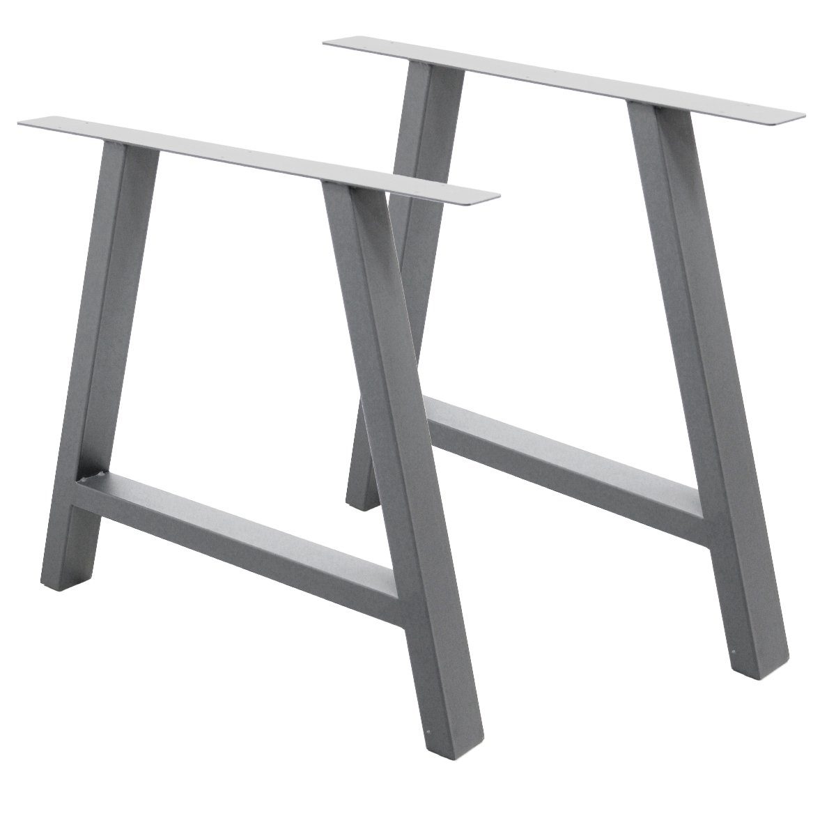 ECD Germany Tischbein A-Form Tischkufen Tischuntergestell Tischgestell Möbelfüße, 2er Set A-Design 70x72cm Grau pulverbeschichtet Stahl Industriedesign