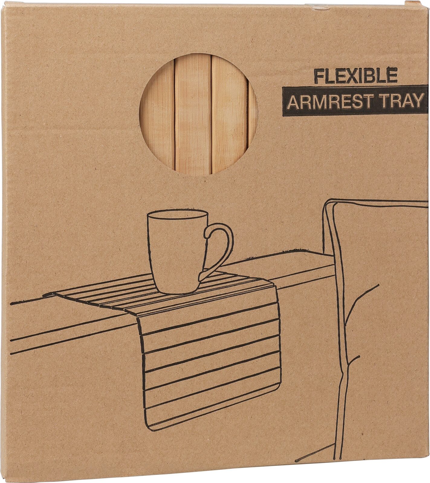 Koopman Tablett Couch 44x24 cm Bambus Braun/Schwarz, Holz, (Packung, 1-tlg., 1 Tablett), Schwarz, Lamellen, flexibel, Stopper Unterseite