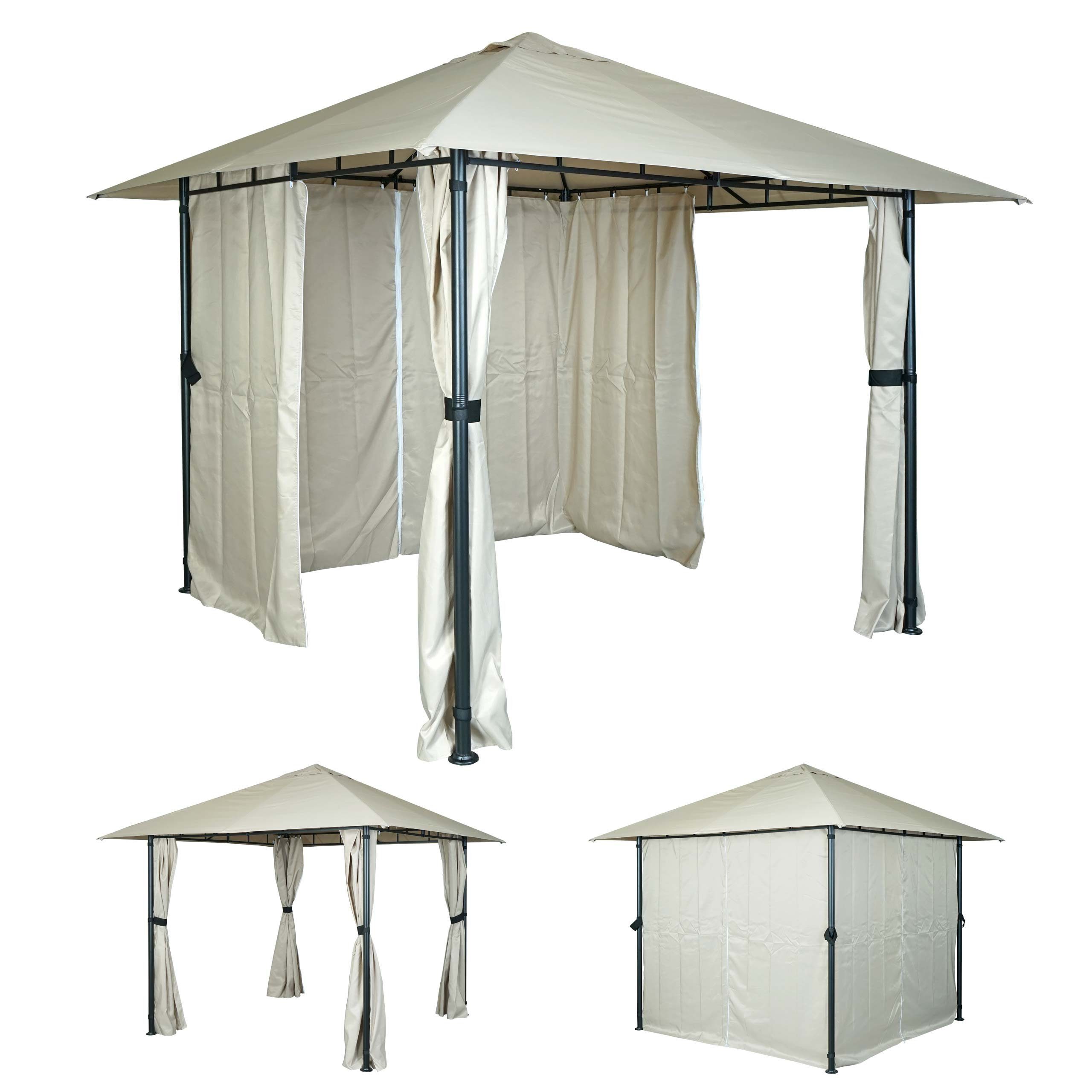 MCW Pergola MCW-J63 - 3x3, BxTxH: 300x300x255 cm, (1-tlg), Dach mit UV-Schutz UV30+