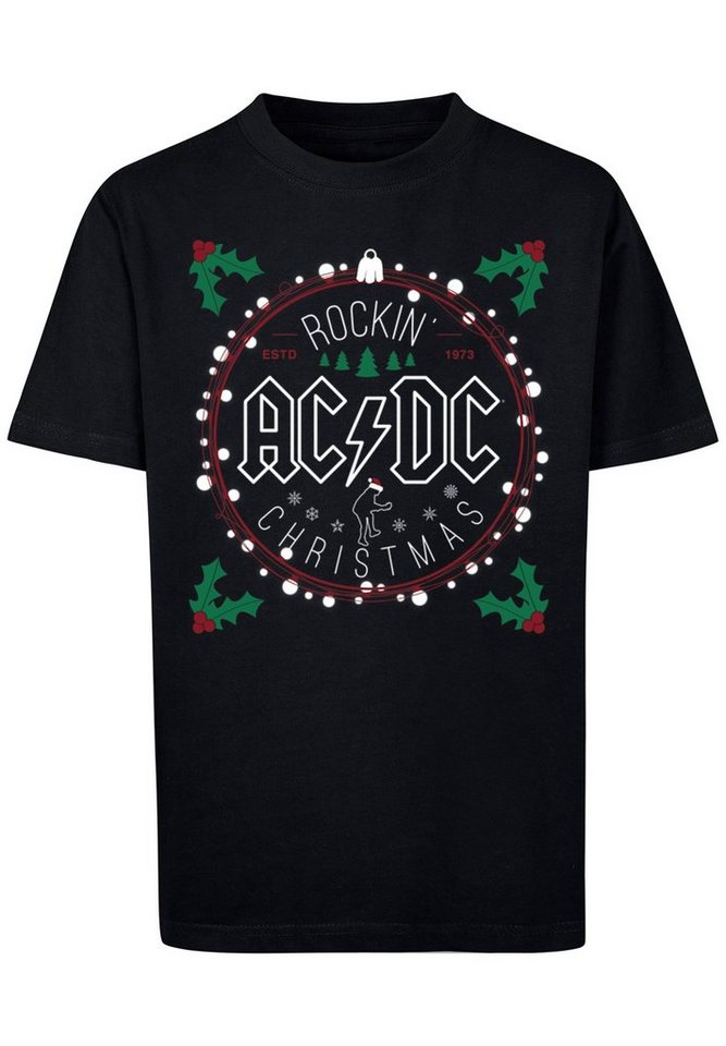 F4NT4STIC T-Shirt ACDC Christmas Weihnachten Print, Sehr weicher  Baumwollstoff mit hohem Tragekomfort