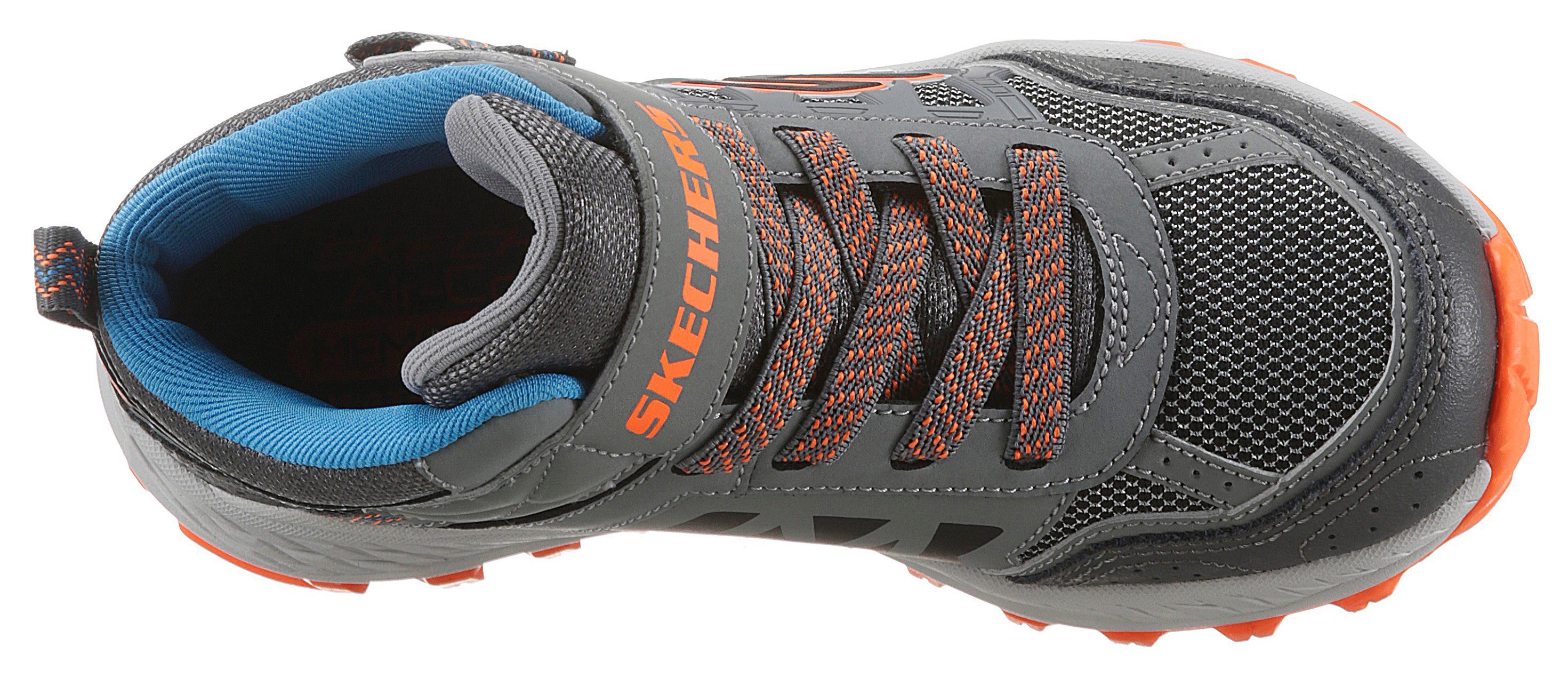 Skechers Kids Memory TREAD-TREKOR wasserabweisend Ausstattung Foam Schnürboots FUSE mit grau-orange und