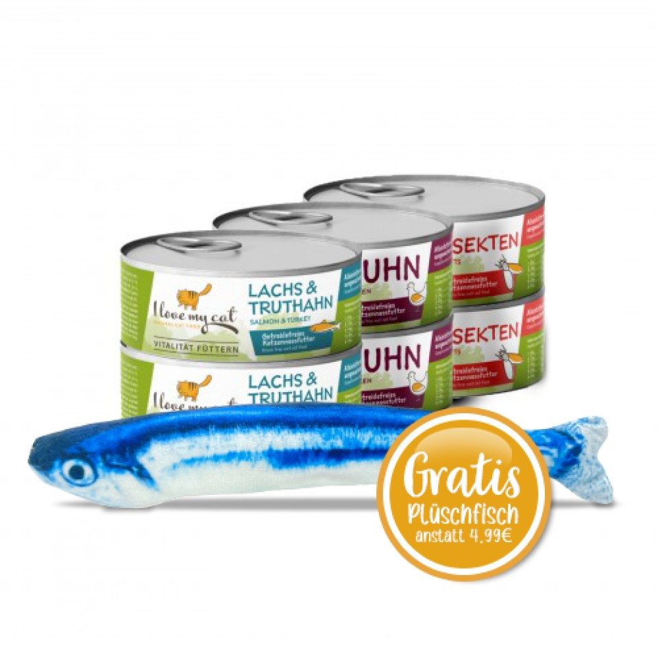 Bellfor I love my cat Starter-Paket mit Katzenfutter Nass mit Huhn, Insekten, für: Katzen