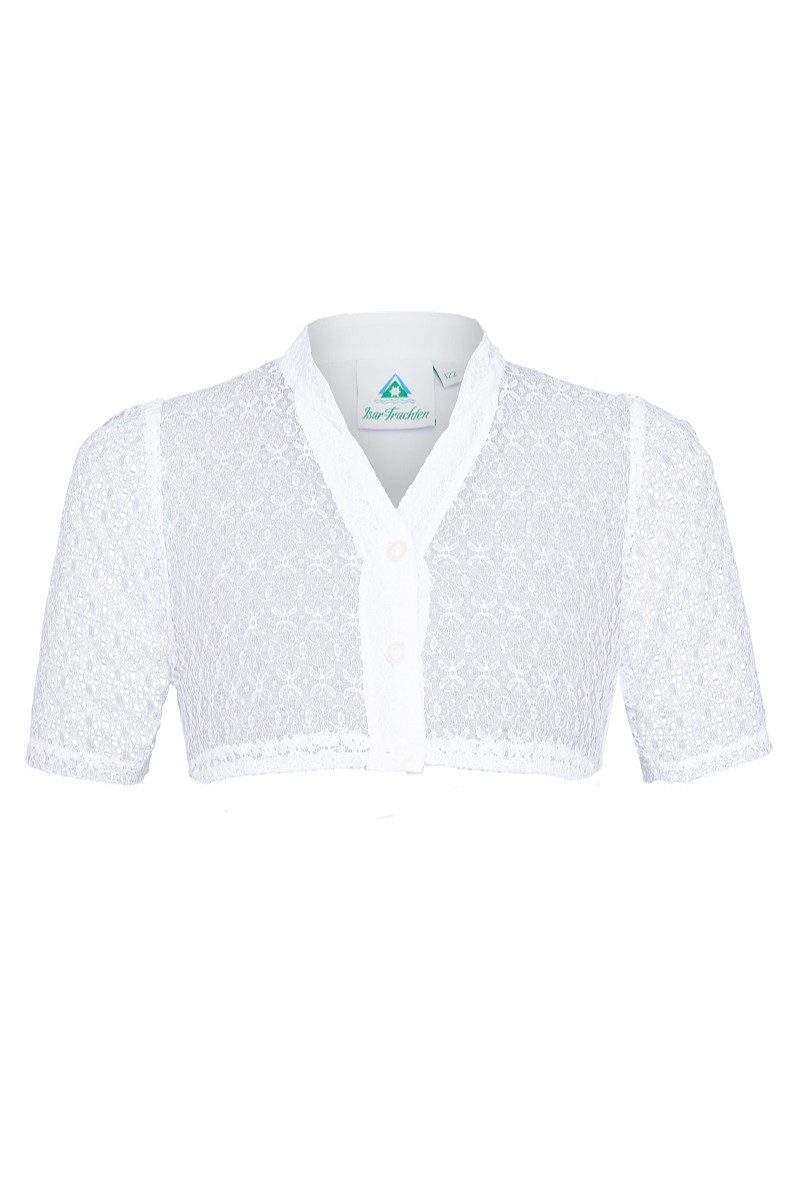 Isar-Trachten Trachtenbluse Dirndlbluse Kinder - LIYANA - weiß