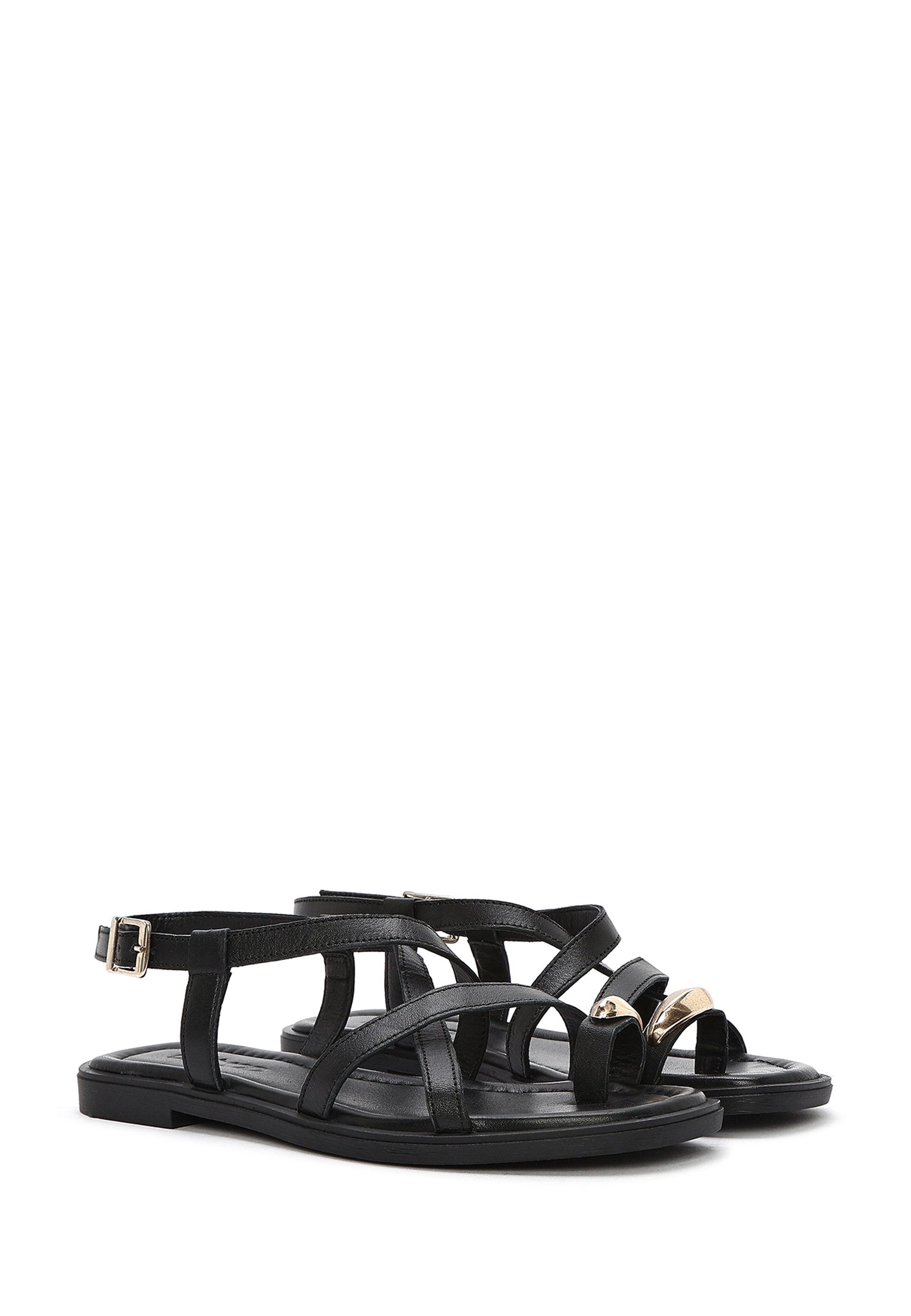 Derimod Sandalen aus Leder Sandale Echtes Leder, TPU-Sohle, Fesselriemen, Zehenring – Bild 3 von 5