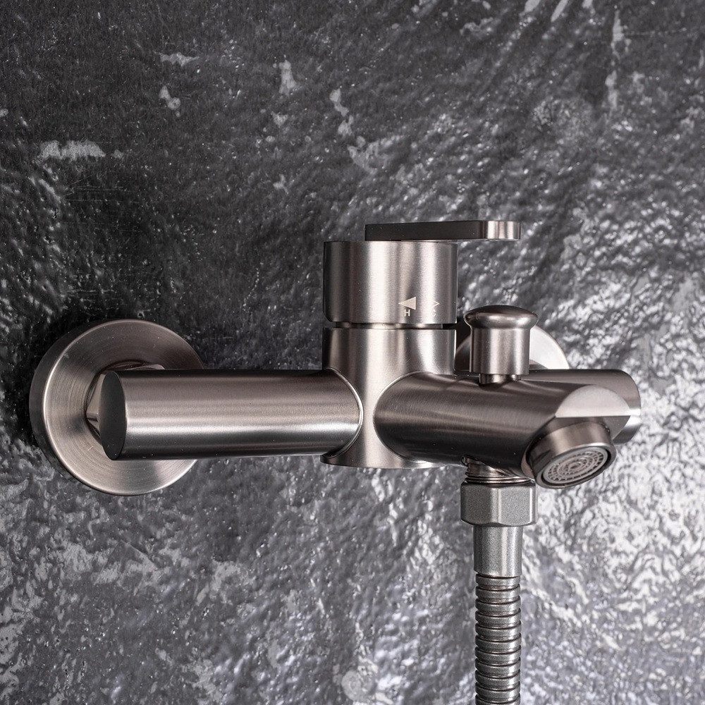 wohnwerk.idee Wannenarmatur Badewannenmischer Einhebelmischer mit Handbrause für Badewanne – Bild 2 von 5