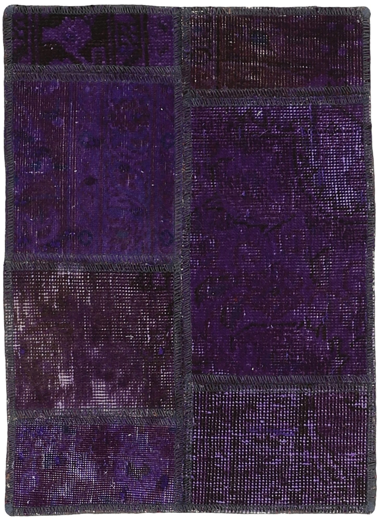 Wohnando Teppich MY-RUG Vintage Patch Work Floral & Ornamentiert 60x40cm, Rechteckig, Höhe: 10 mm, Handgeknüpfter Teppich,Handgesponnene Wolle, mit Naturfarben gegärbt