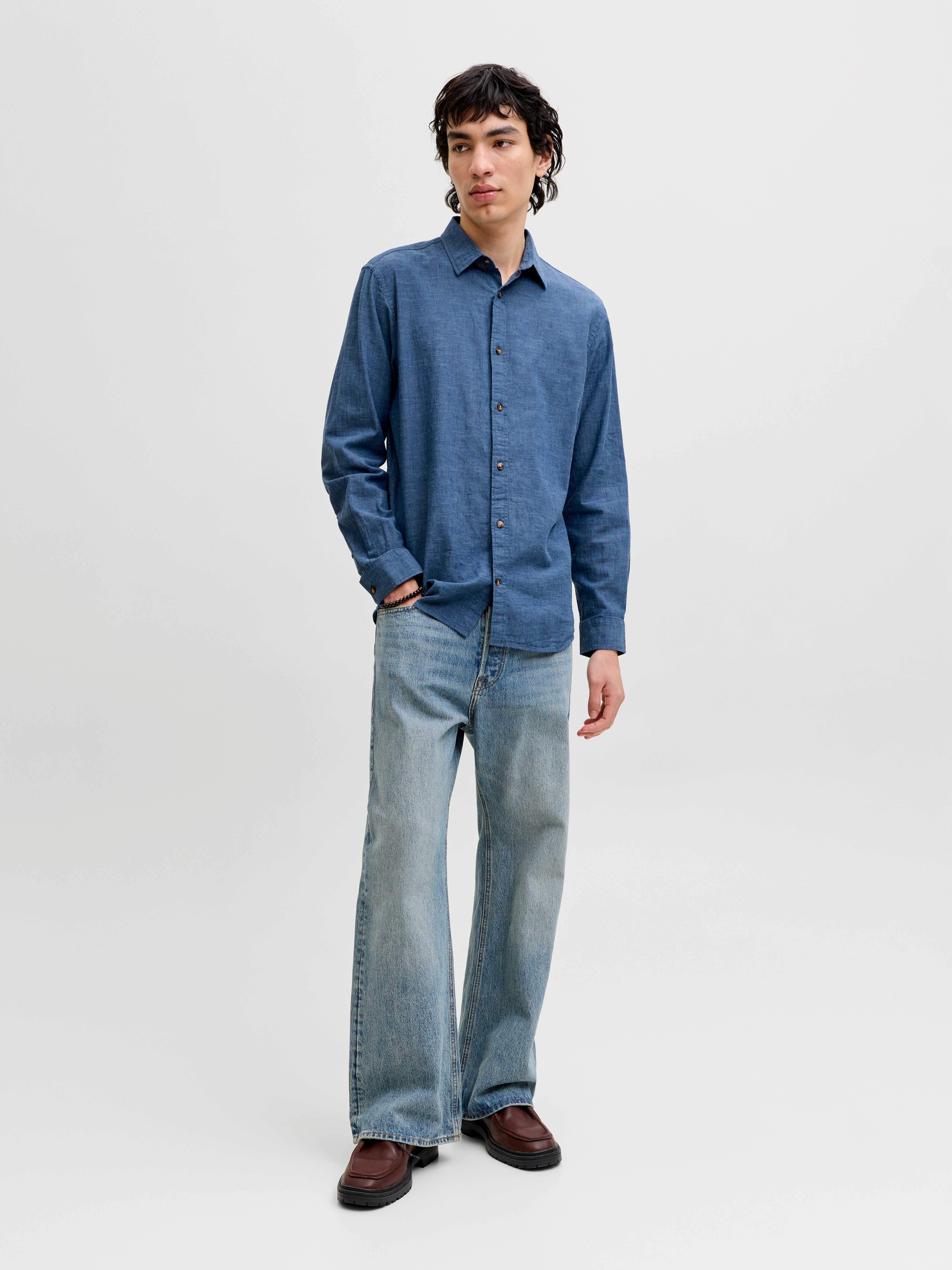 Jack & Jones Langarmhemd JJESUMMER LINEN BLEND SHIRT L/S SN Baumwollmischung, regular fit – Bild 4 von 5