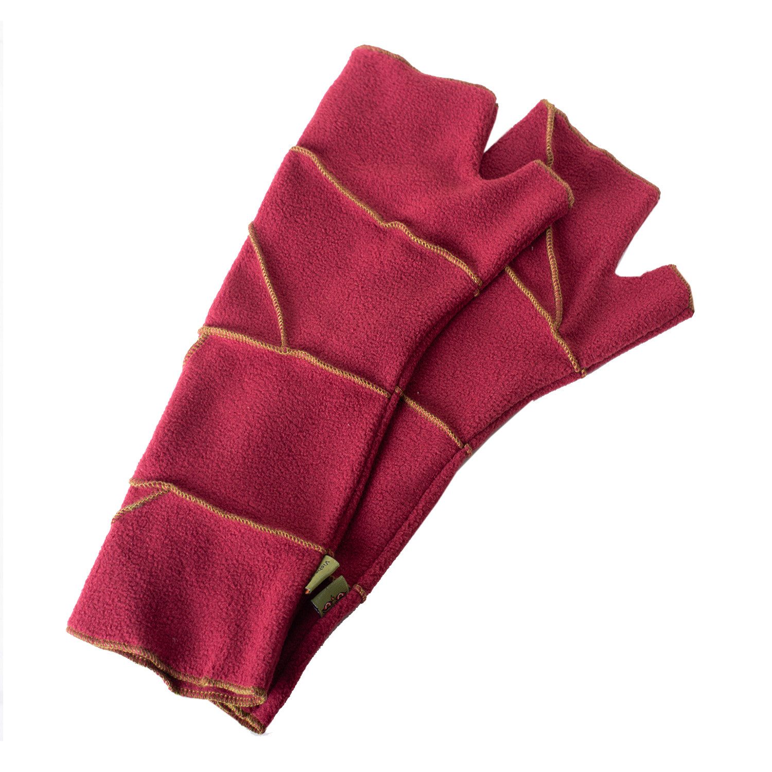 Vishes Armstulpen Warme Patchwork Fleece Handstulpen mit farblich abgesetzten Nähten Alternative Bekleidung, Ethno, Hippie, Retro Style