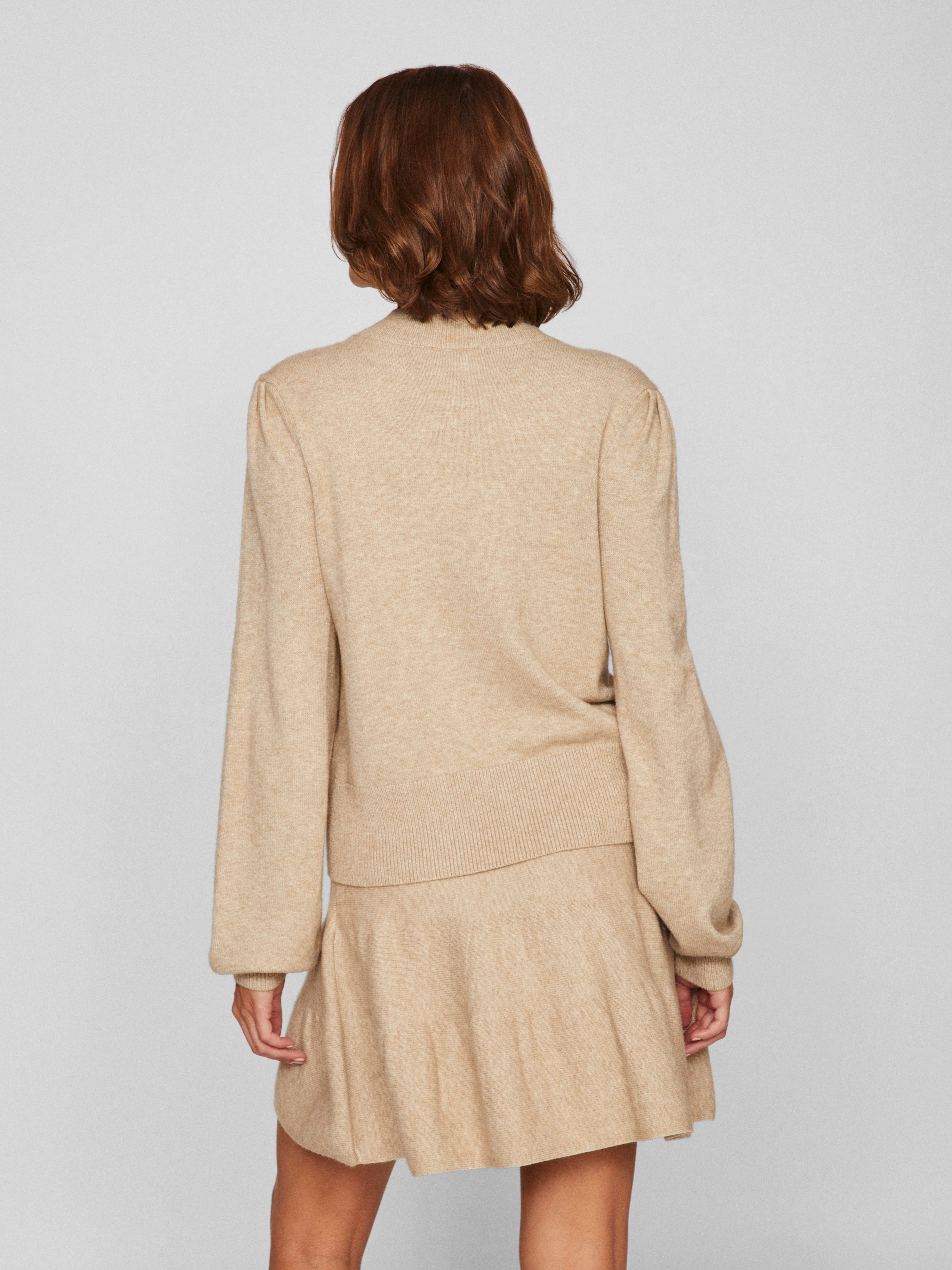 Vila Rundhalspullover VIRIL TURTLE-NK BALLOON L/S TOP - NOOS Materialmix, regular fit