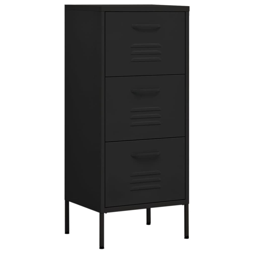 vidaXL Aktenschrank Lagerschrank Schwarz 42,5x35x101,5 cm Stahl (1-St)