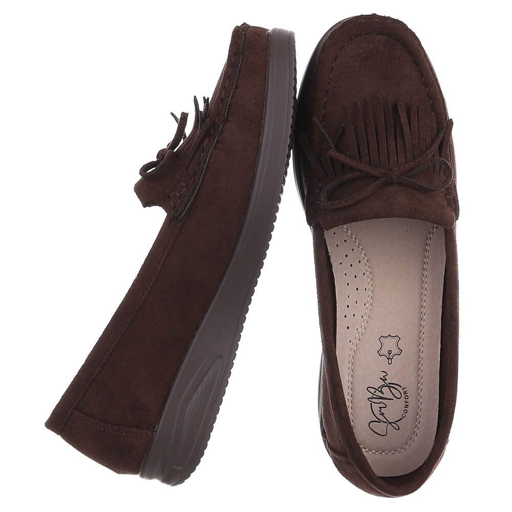 Ital-Design Eleganter Fransen-Schuh für Damen mit hohem Tragekomfort Slippe günstig online kaufen