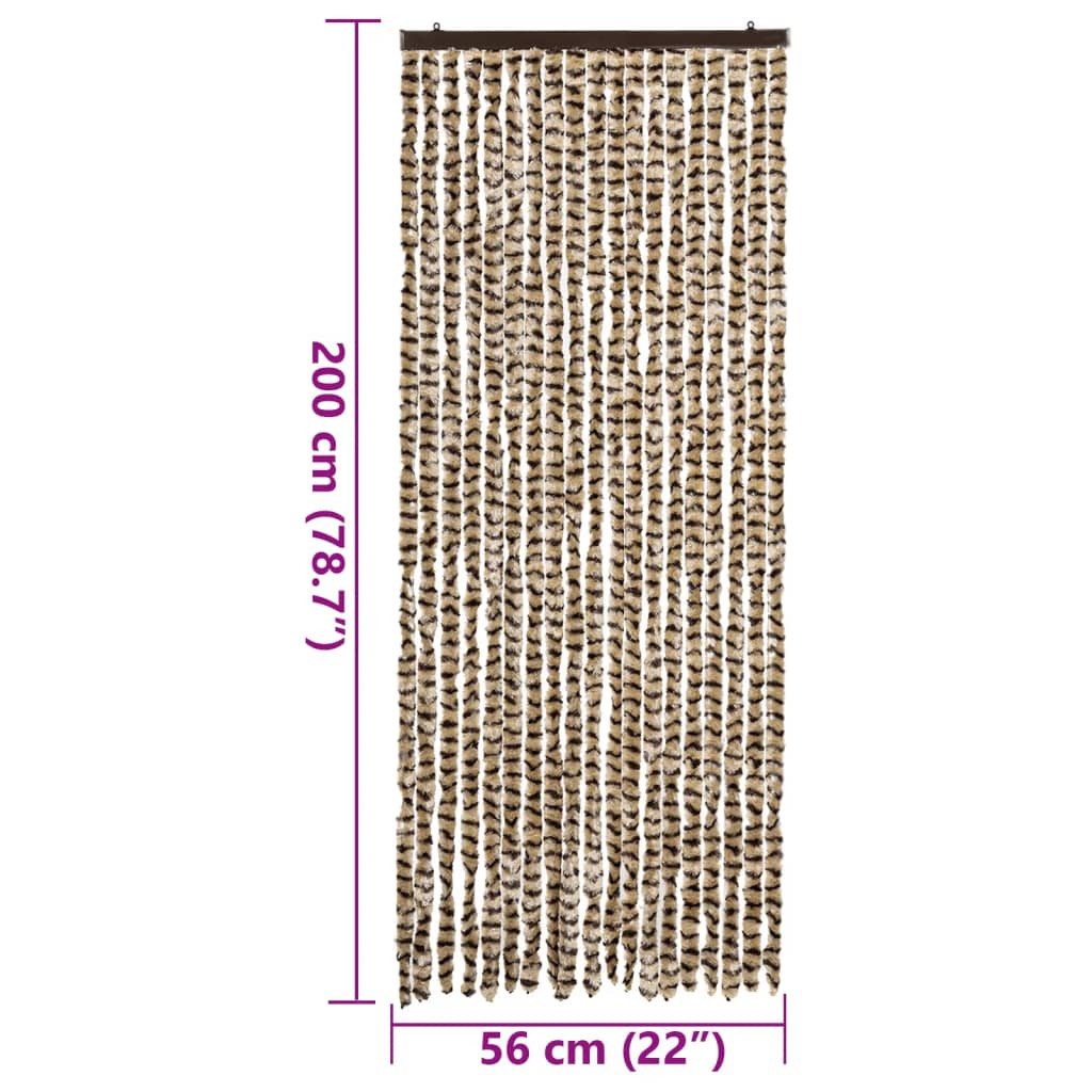 vidaXL Insektenschutz-Vorhang, Fliegenvorhang Beige und Braun 56x200 cm Chenille