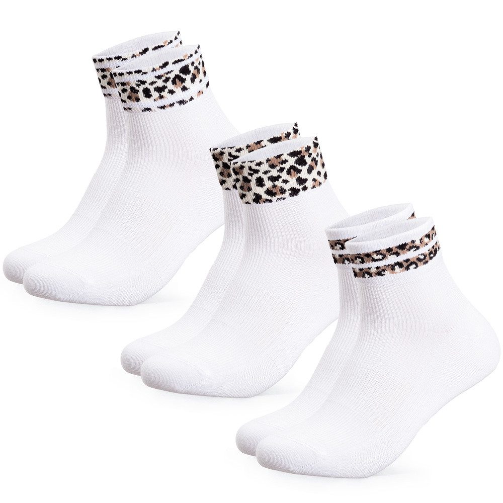 OCCULTO Sneakersocken Damen Motiv Quarter Socken 3er Pack (Modell: Gianna) (3-Paar)