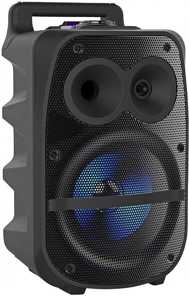auvisio Partylautsprecher PMA-950.k Mobile PA-Partyanlage Bluetooth MP3 USB Party-Lautsprecher (25 W, blaue LED Beleuchtung)