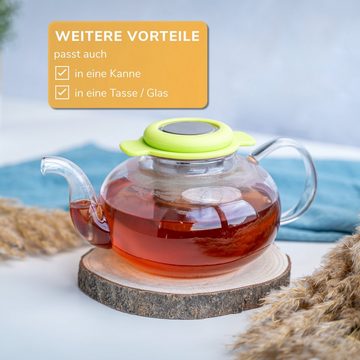 bremermann Teesieb Teesieb 3er Set mit Portionslöffel, Dauer-Teefilter und Deckel, grün