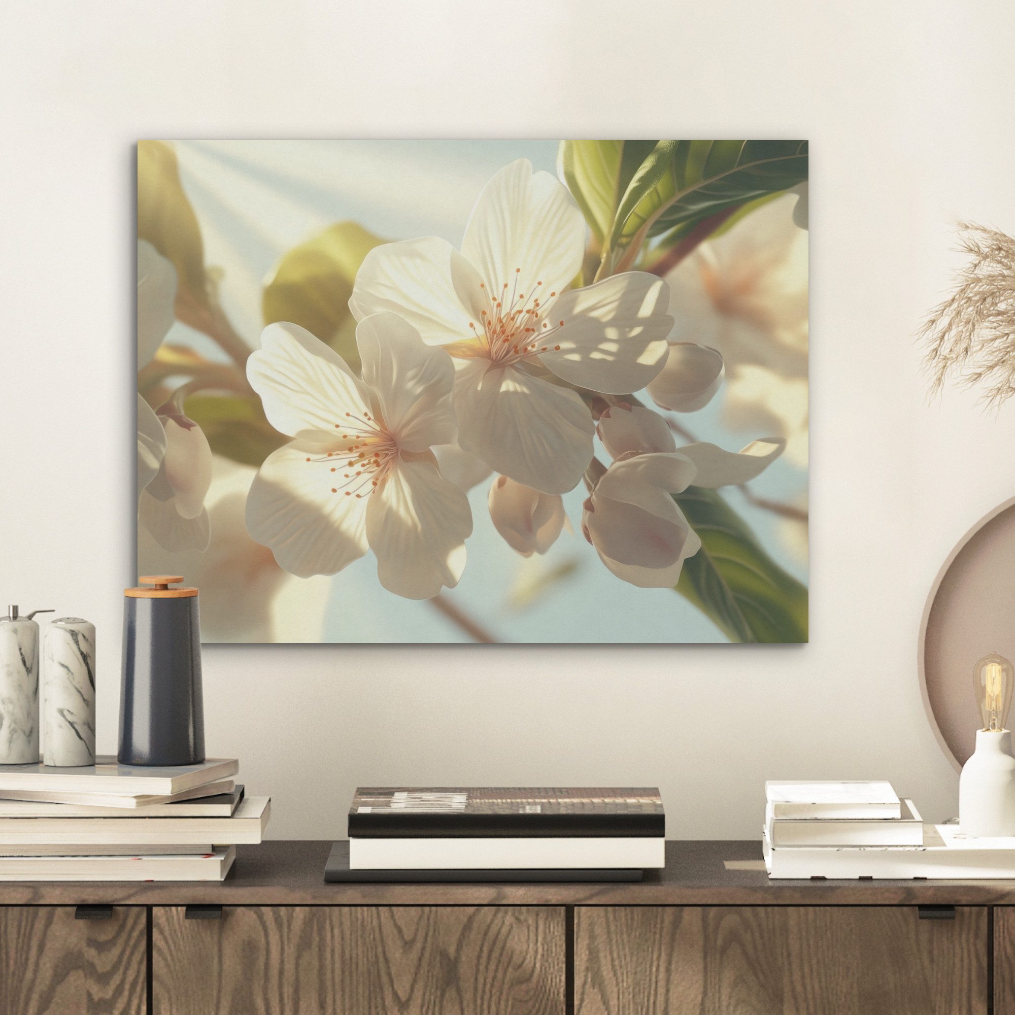 MuchoWow Gemälde Blüten - Weiß - günstig online kaufen