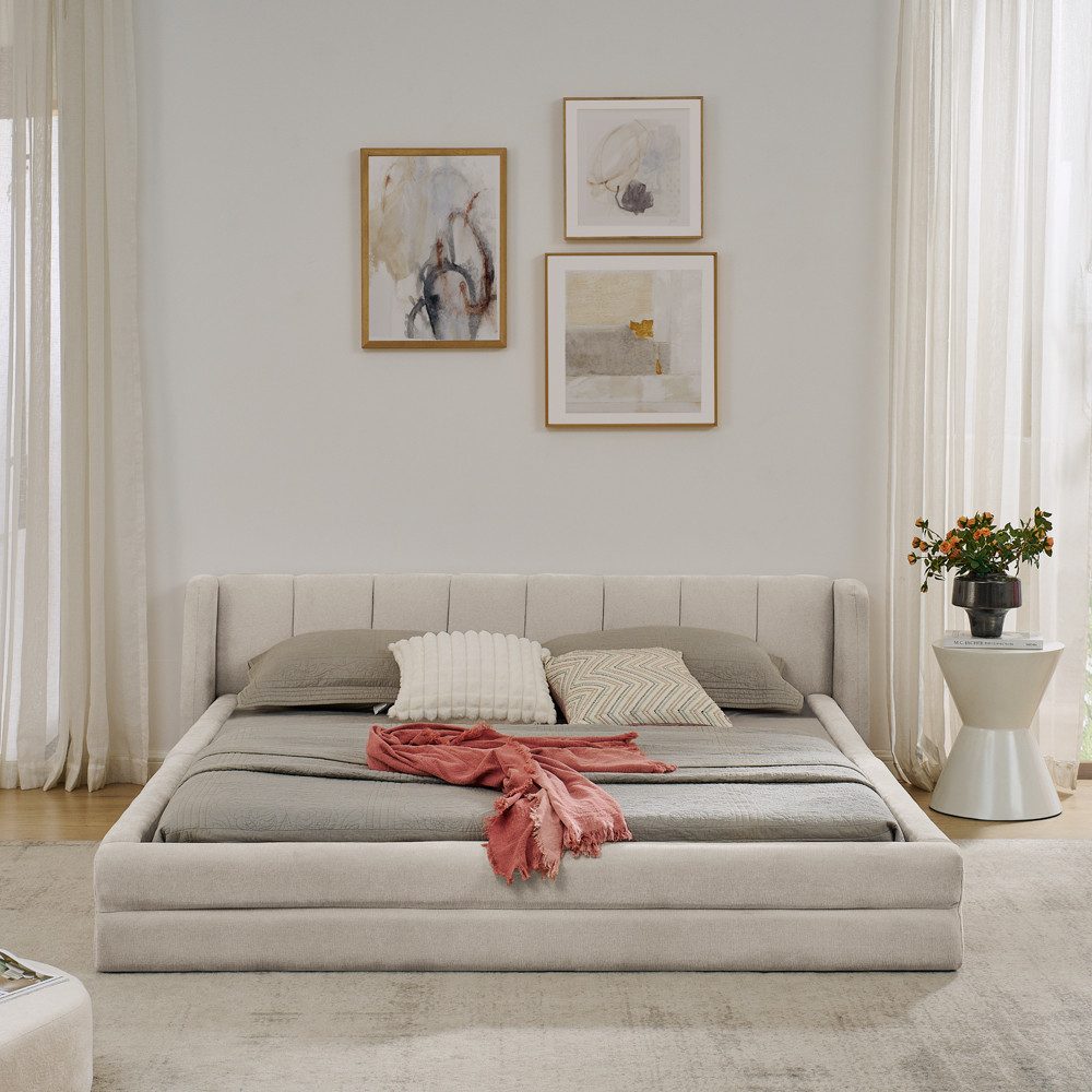 REDOM Polsterbett mit Chenille-Bezug und minimalistisches günstig online kaufen