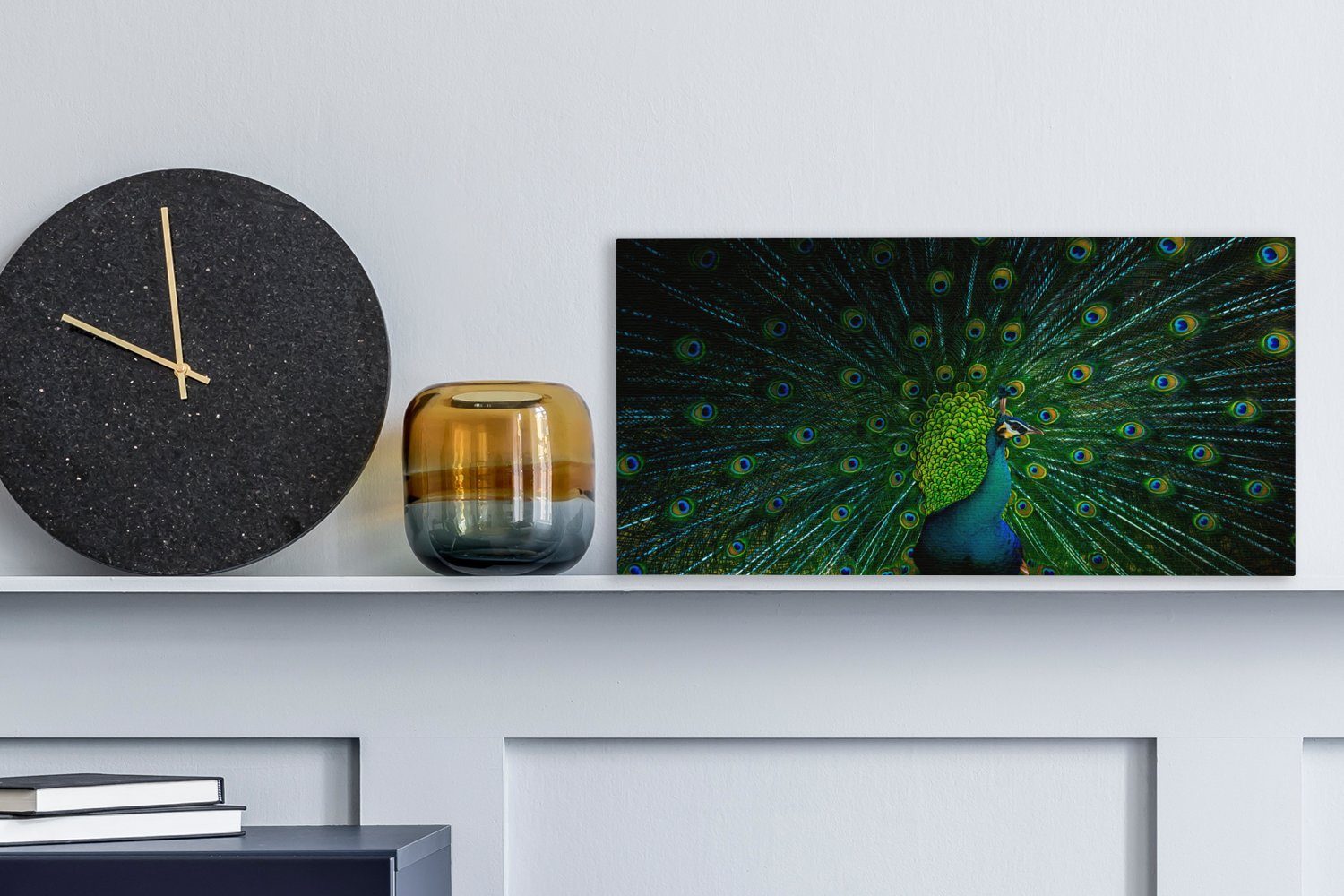 OneMillionCanvasses® Leinwandbild Pfau - Tanzen - günstig online kaufen