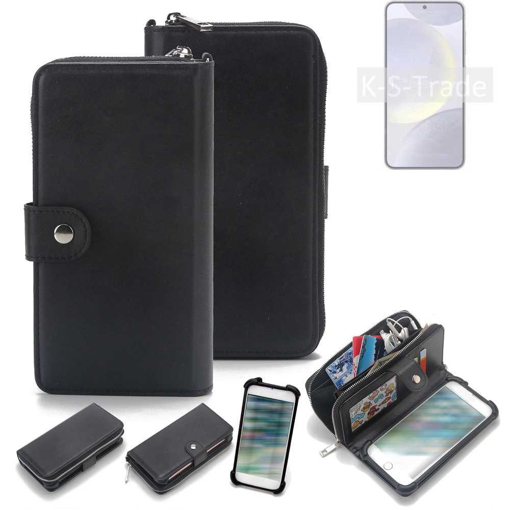 K-S-Trade Handyhülle für Samsung Galaxy S24, 2in1 Handyhülle Schutzhülle & Portemonnee Cover Handy Hülle