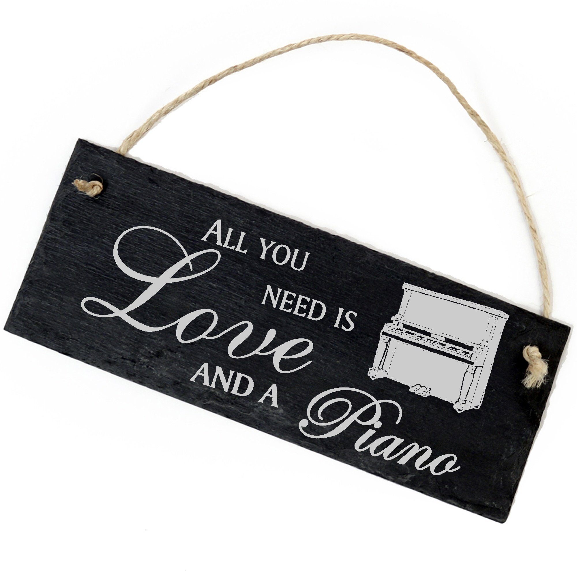 Dekolando Hängedekoration Klavier 22x8cm All you need is Love and a Piano