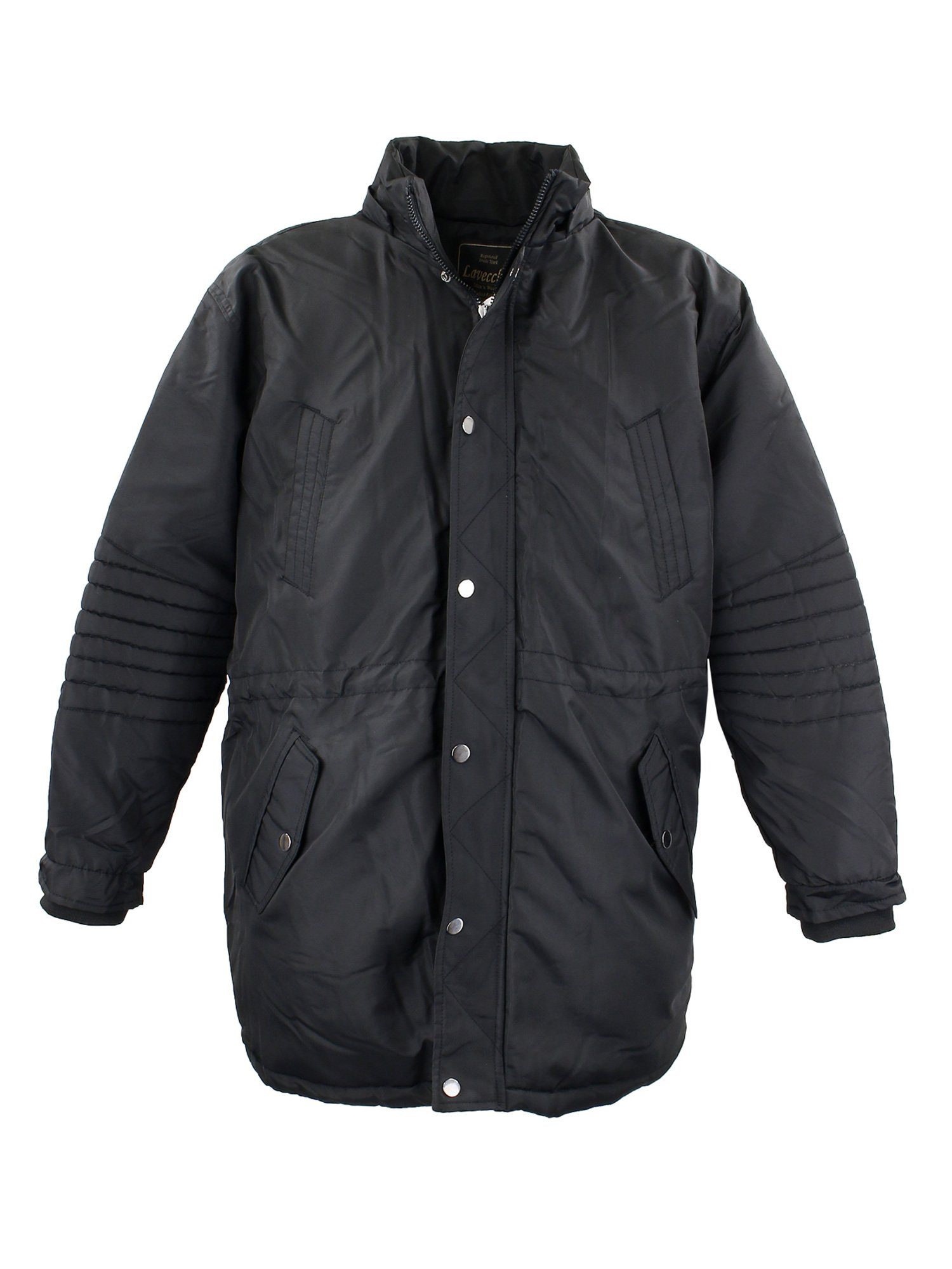 Winterjacke Übergrößen & Lavecchia schwarz LV-700 mit Kapuze abnehmbarer Jacke gefütterterter